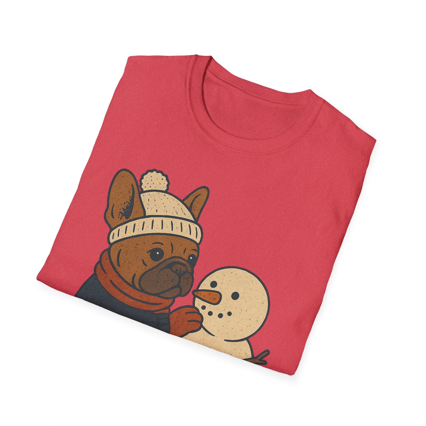 French Bulldog Snowman T-Shirt • Cute Winter Frenchie Tee • Holiday Dog Lover Shirt • Christmas Pup Graphic • Cozy Winter Pet Lover Gift