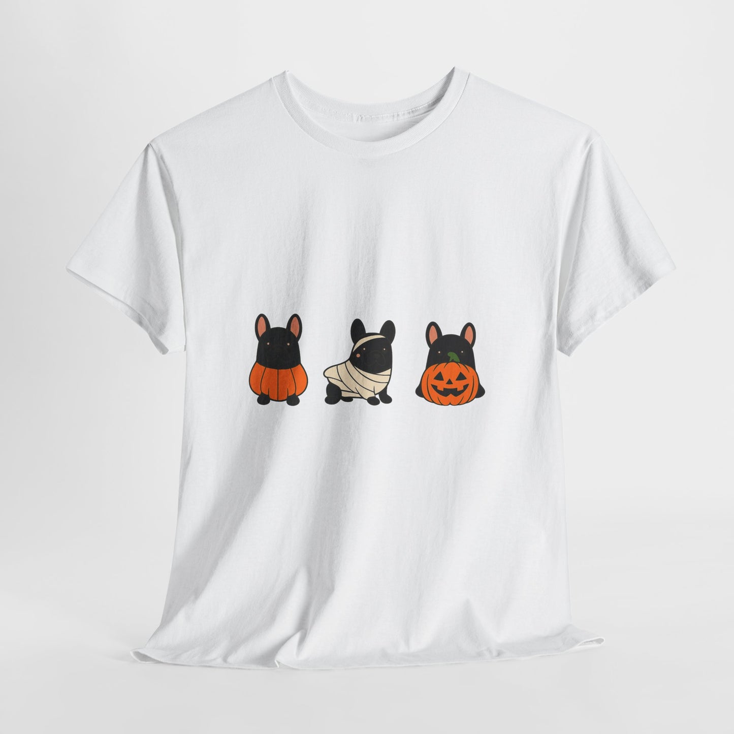 Pumpkin Frenchie T-Shirt | Fall French Bulldog Shirt | Cute Halloween Dog Lover Tee | Autumn Frenchie Graphic Tee for Her or Him