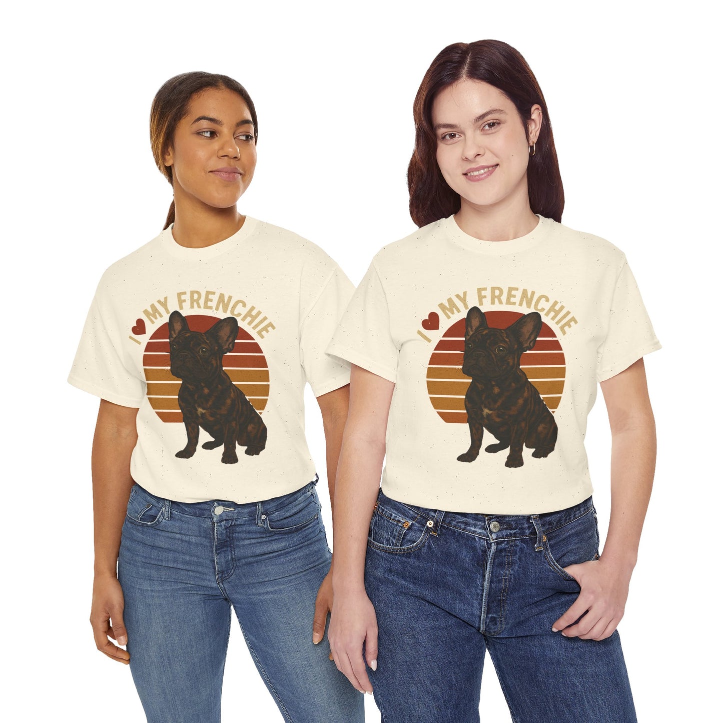 I Love My Frenchie T-Shirt | Merle French Bulldog Retro Tee | Vintage Dog Lover Shirt | Frenchie Mom & Dad Gift