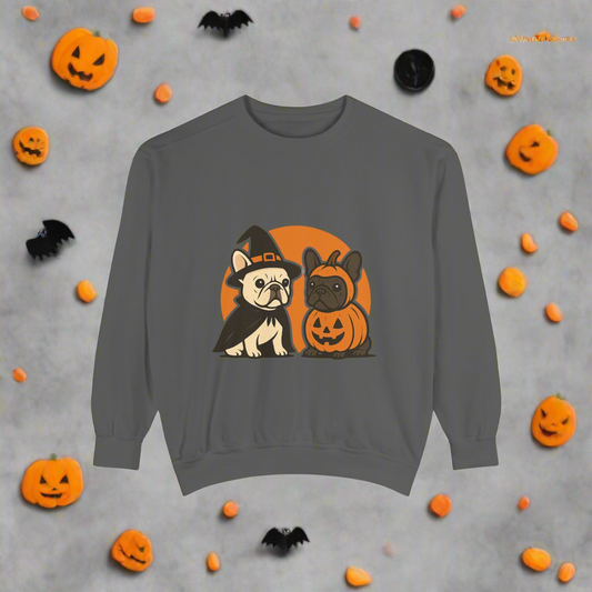 French Bulldog Halloween Sweatshirt | Spooky Frenchie Pullover | Witch Dog Lover Crewneck | Cute Pumpkin Fall Sweater