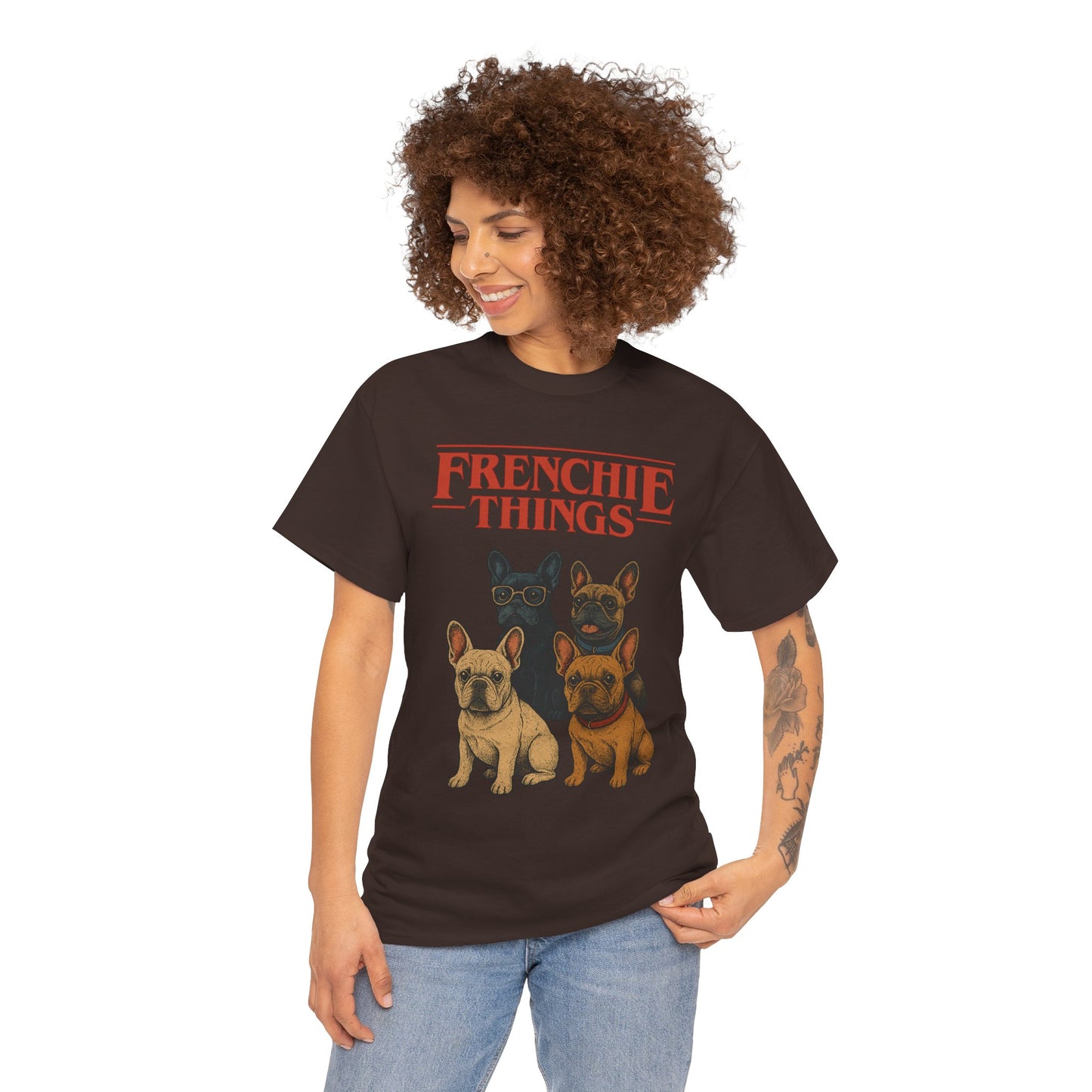 Frenchie Things Unisex Heavy Cotton Tee - Cute Dog Lover Shirt, Pet Gift, Casual Wear, Birthday Gift, Animal T-Shirt