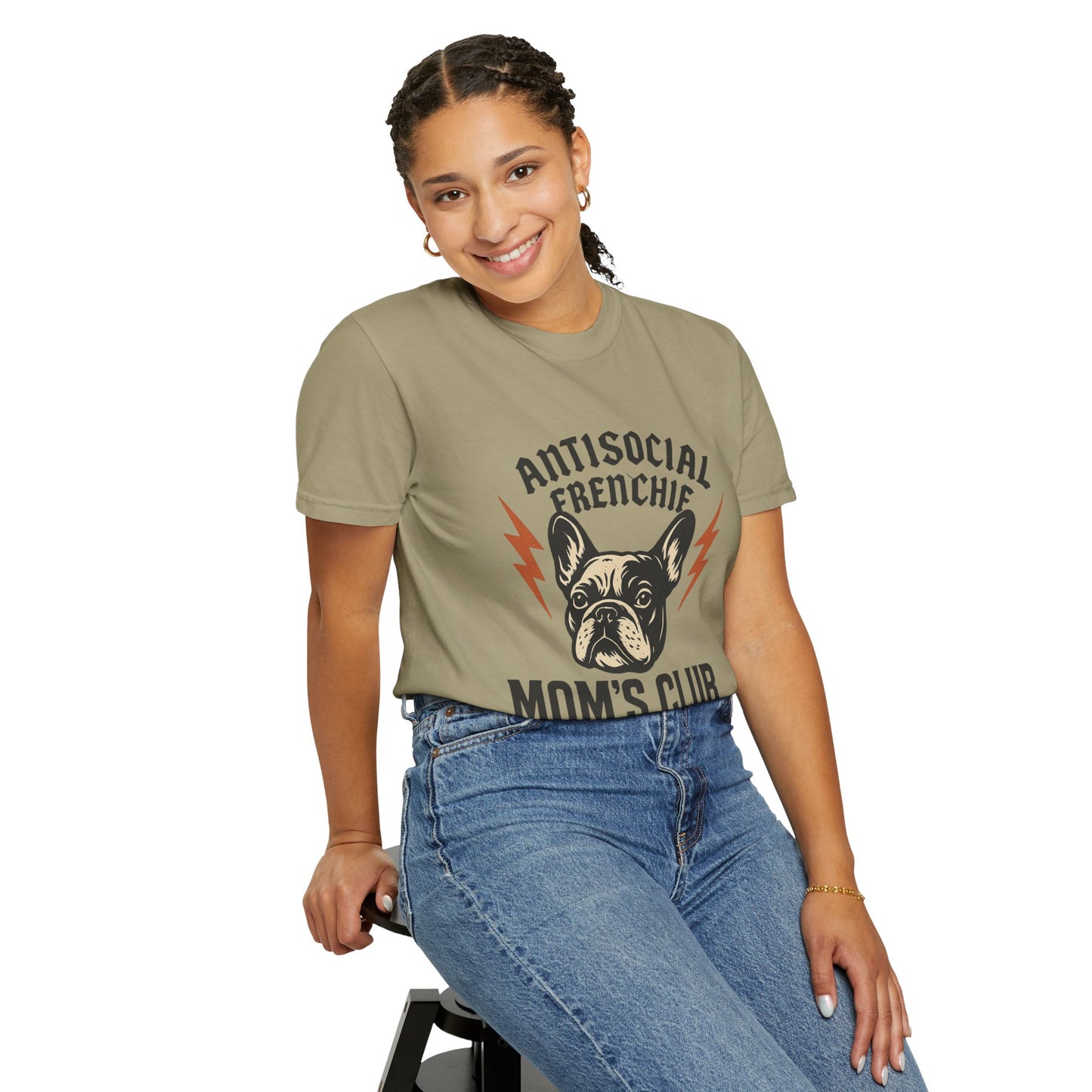 Antisocial Frenchie Mom’s Club Shirt – Retro French Bulldog Mom Tee, Funny Frenchie Lover Gift, Vintage Dog Mom Graphic T-Shirt