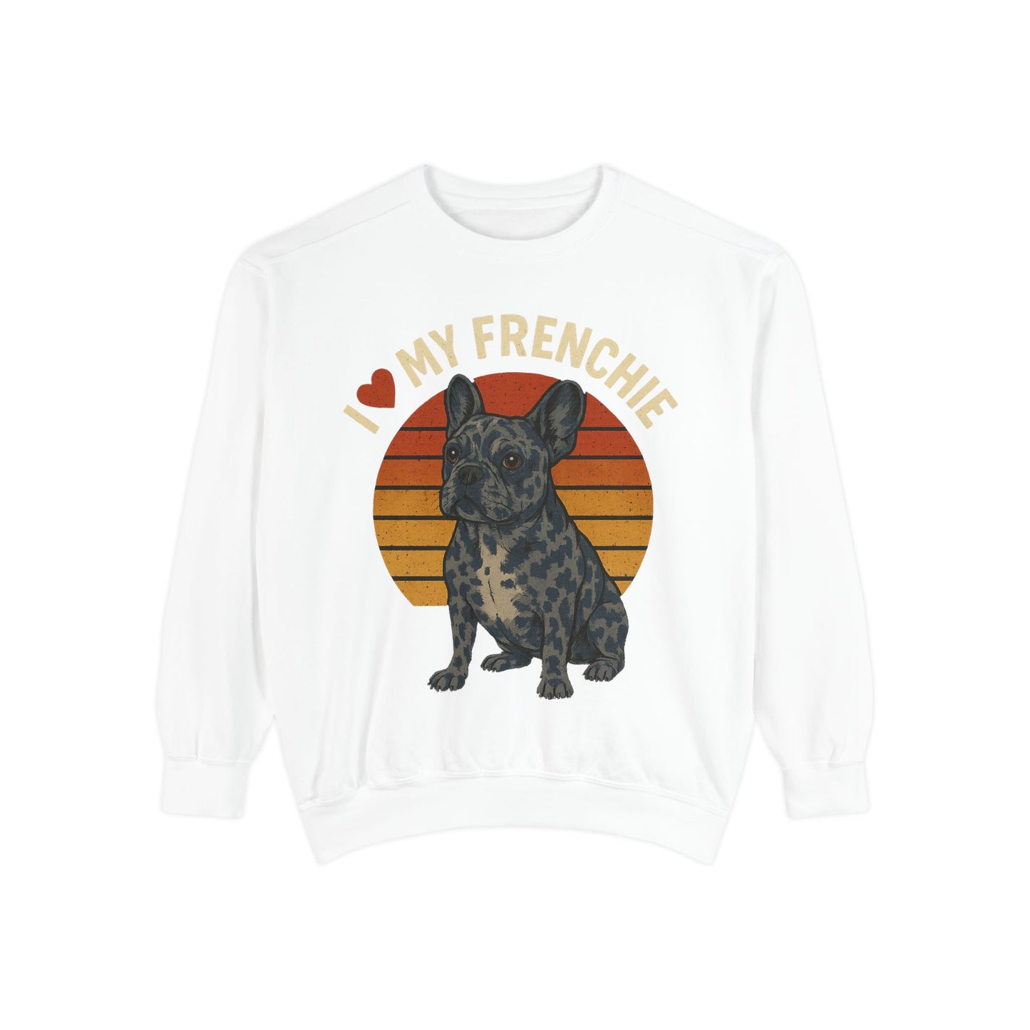 Retro Merle French Bulldog Pullover | Vintage Frenchie Sweatshirt | Cute Dog Lover Gift | Unisex Cozy French Bulldog Sweater