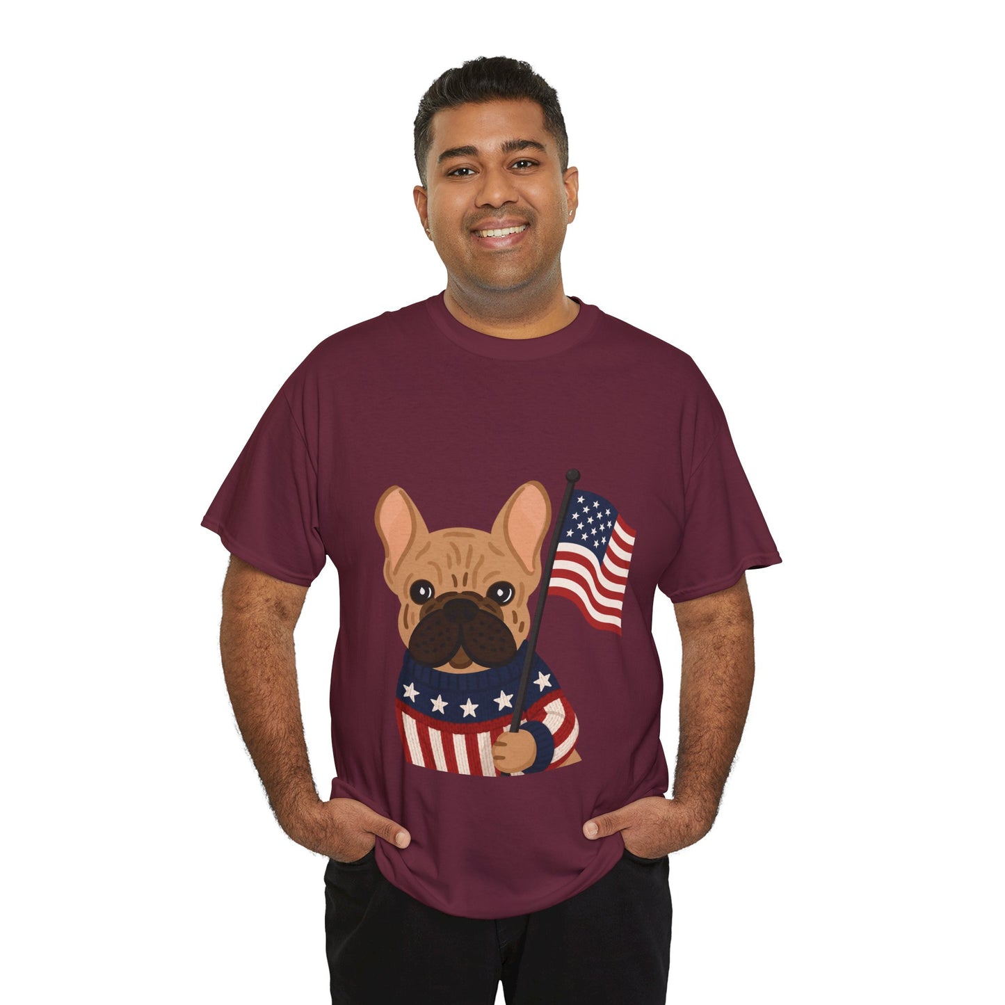 Patriotic French Bulldog Shirt, American Flag Frenchie Tee, Fourth of July Dog Lover Shirt, USA French Bulldog Gift, Patriotic Puppy Sweater Tee