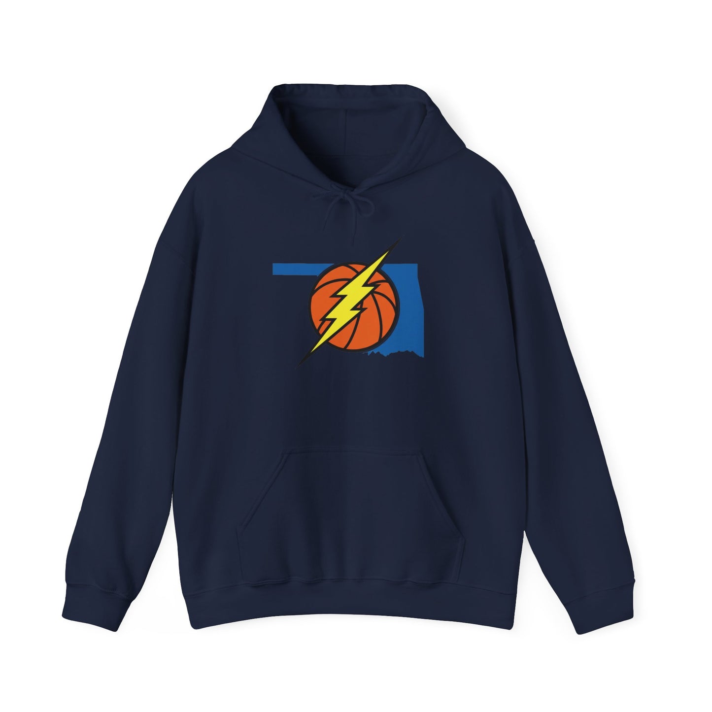 Oklahoma Basketball Lightning Hoodie | Thunder Fan Hoodie | Oklahoma Basketball Sweatshirt | Blue Orange Game Day Hoodie