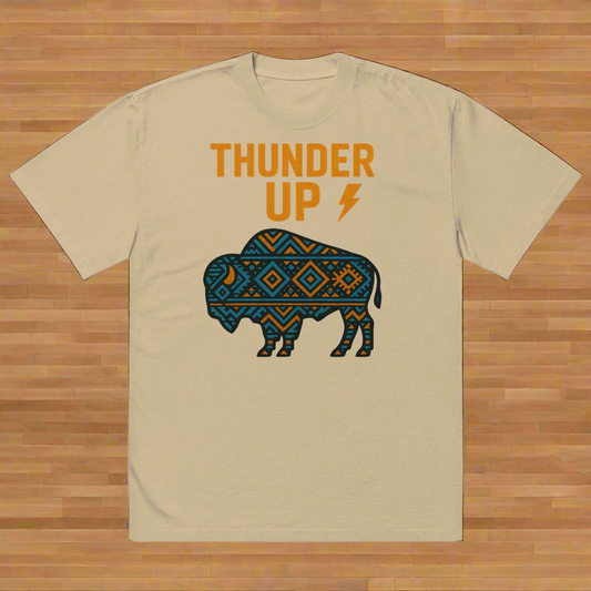 Thunder Up Bison Oversized faded t-shirt