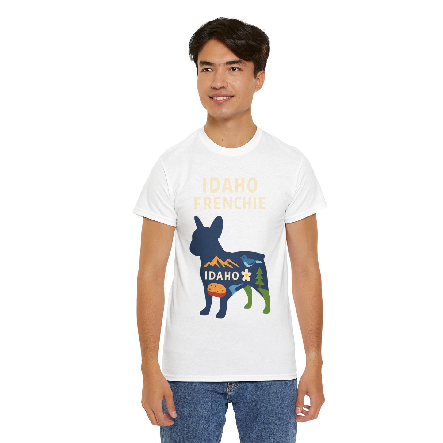 Idaho Frenchie T-Shirt | Idaho Dog Lover Tee | French Bulldog State Shirt | Idaho Gift for Frenchie Owners | Cute Frenchie Graphic Tee