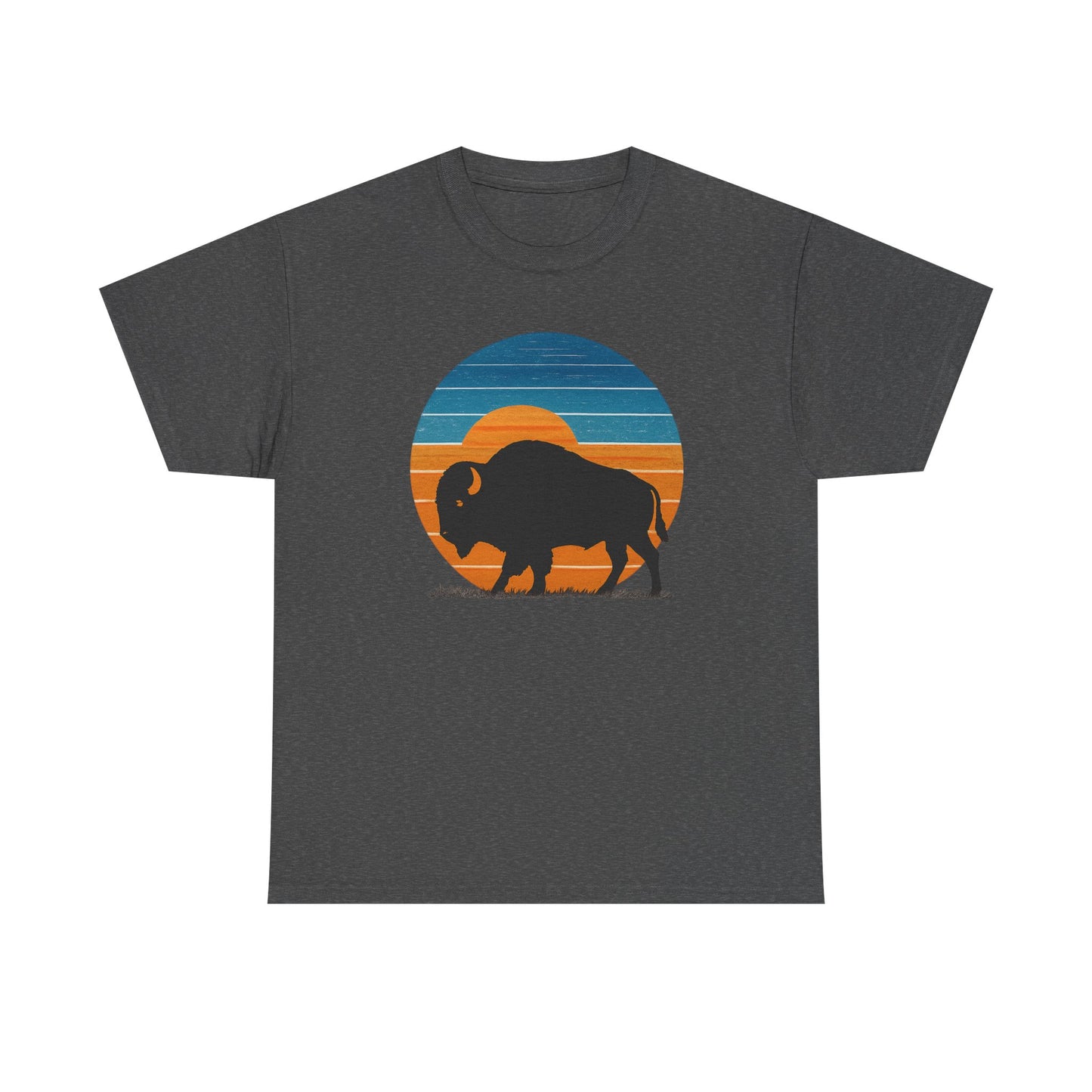 Oklahoma Bison Sunset Shirt | Retro Buffalo Tee | OKC Basketball Colors T-Shirt