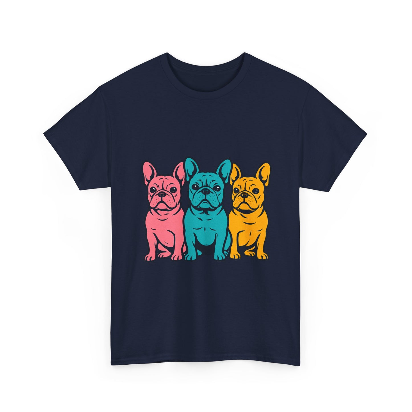 Pop Art French Bulldog T-Shirt | Colorful Frenchie Graphic Tee | Retro Dog Lover Shirt | Bright 80s Style Pet Gift | Fun Unisex Dog Mom Shirt