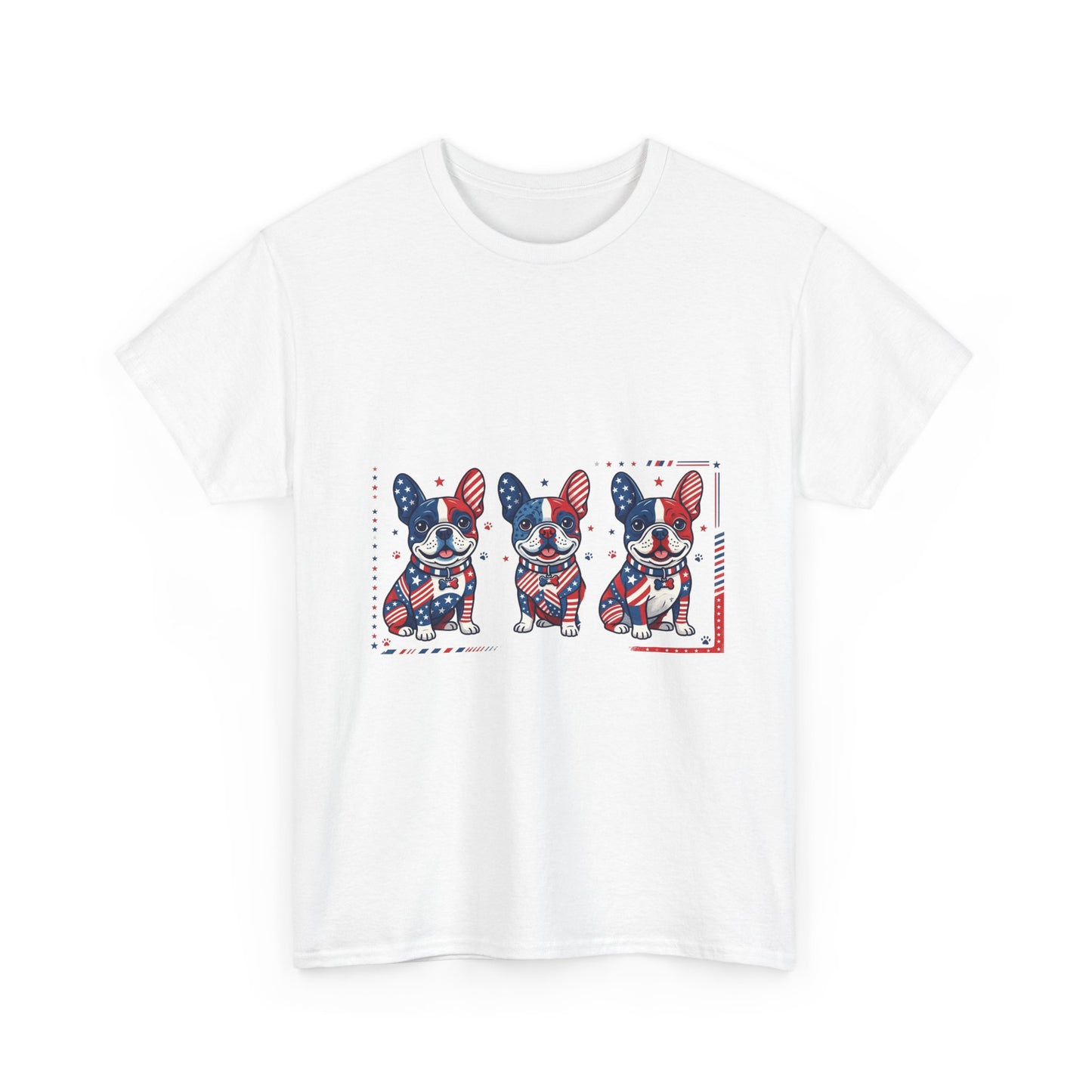 Patriotic French Bulldog Shirt, American Flag Frenchie Trio Tee, Fourth of July Dog Lover Shirt, USA French Bulldog Gift, Frenchie Mom Shirt