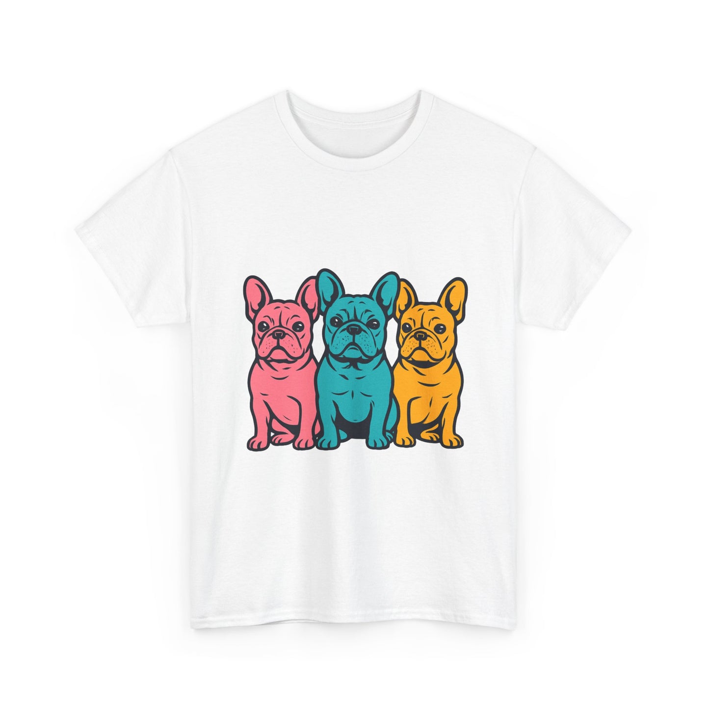 Pop Art French Bulldog T-Shirt | Colorful Frenchie Graphic Tee | Retro Dog Lover Shirt | Bright 80s Style Pet Gift | Fun Unisex Dog Mom Shirt
