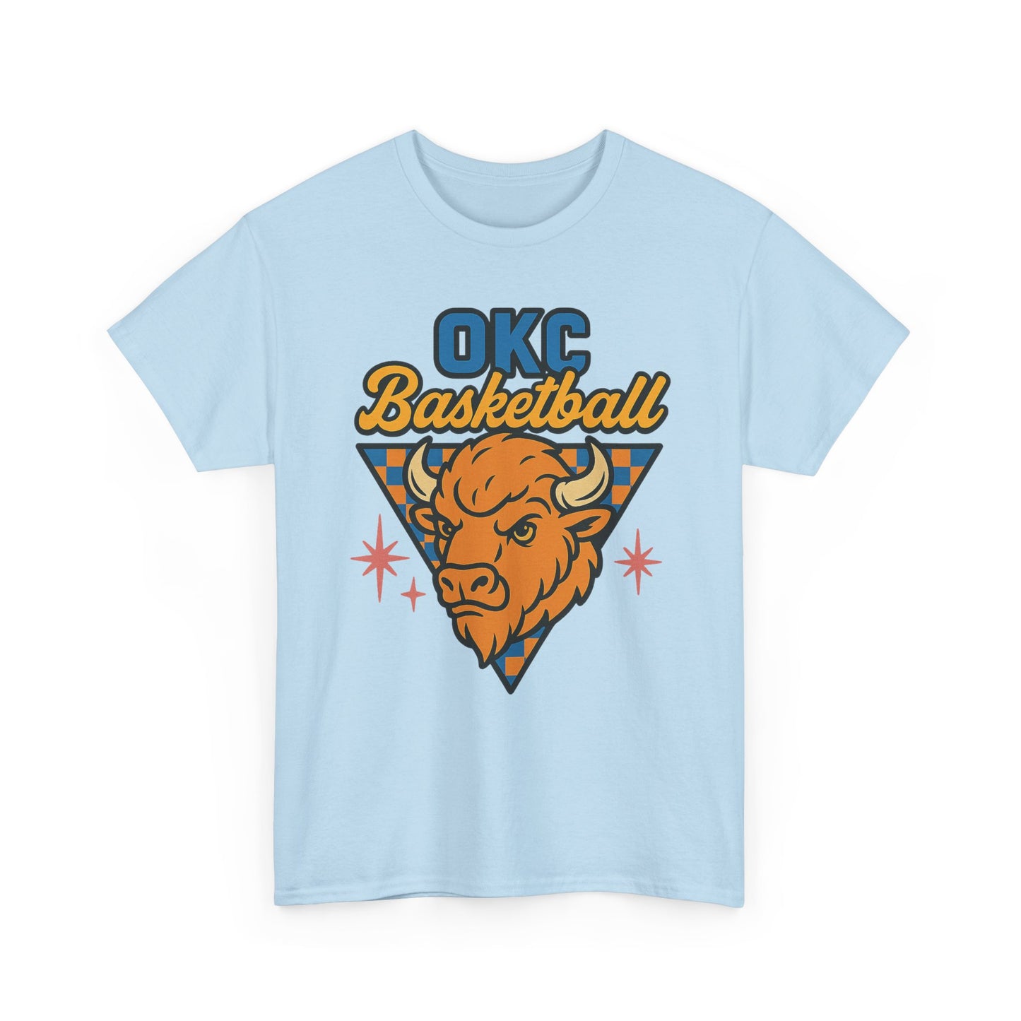 OKC Basketball Bison T-Shirt | Oklahoma City Retro Basketball Tee | Thunder Style Shirt | OKC Fan Gift | Vintage Sports Graphic