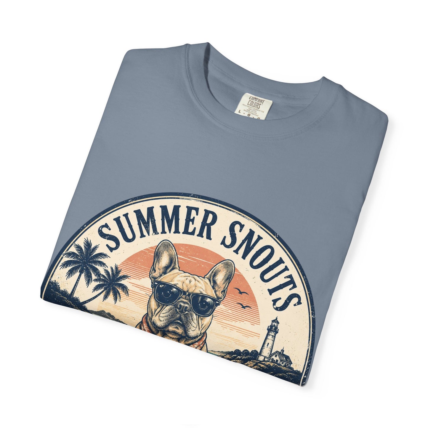 Summer Snouts Trading Co. T-Shirt — Vintage Beach French Bulldog Graphic Tee