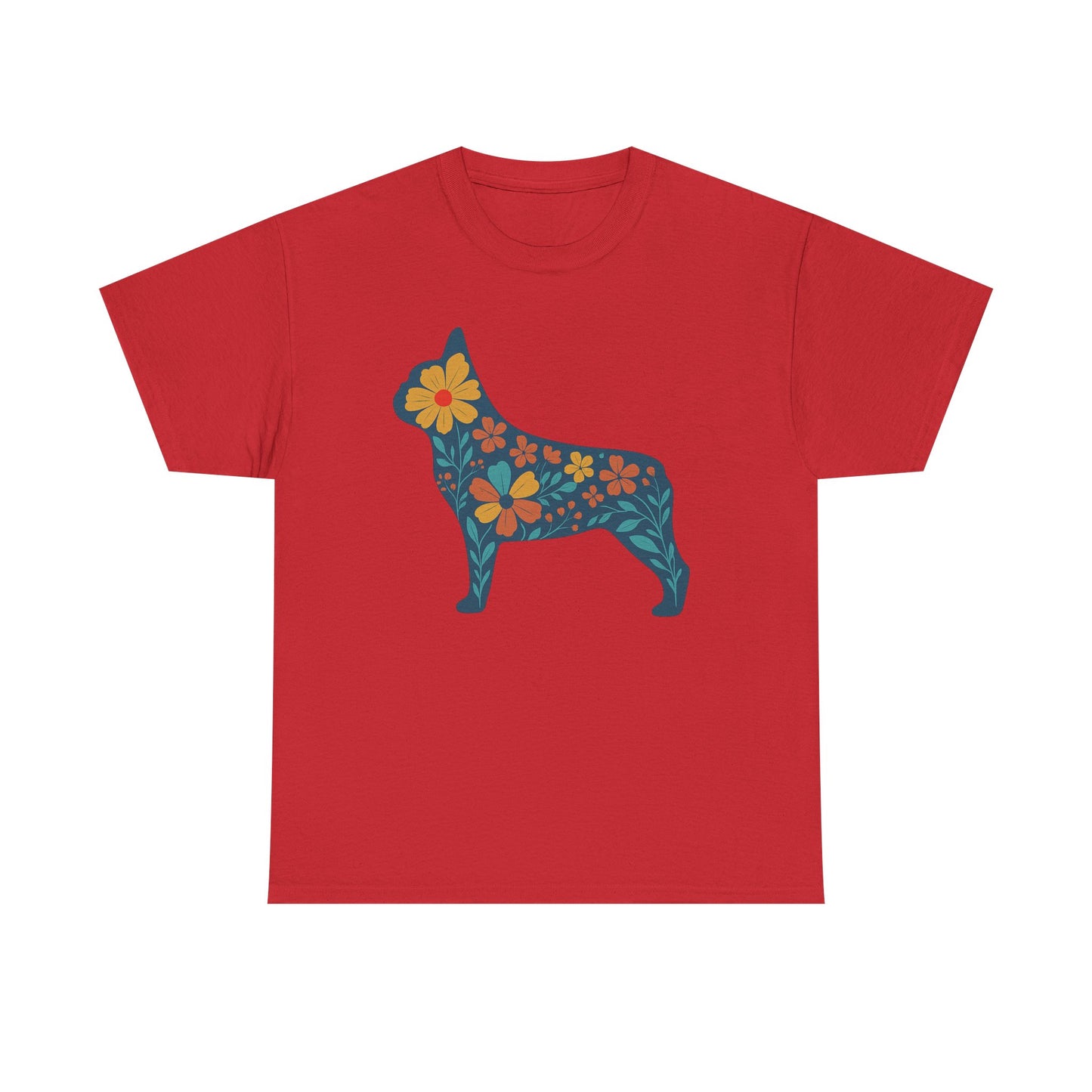 Floral Frenchie T-Shirt | Bright Flower French Bulldog Tee | Cute Dog Lover Shirt | Retro Pet Mom Gift | Boho Botanical Frenchie Graphic Tee