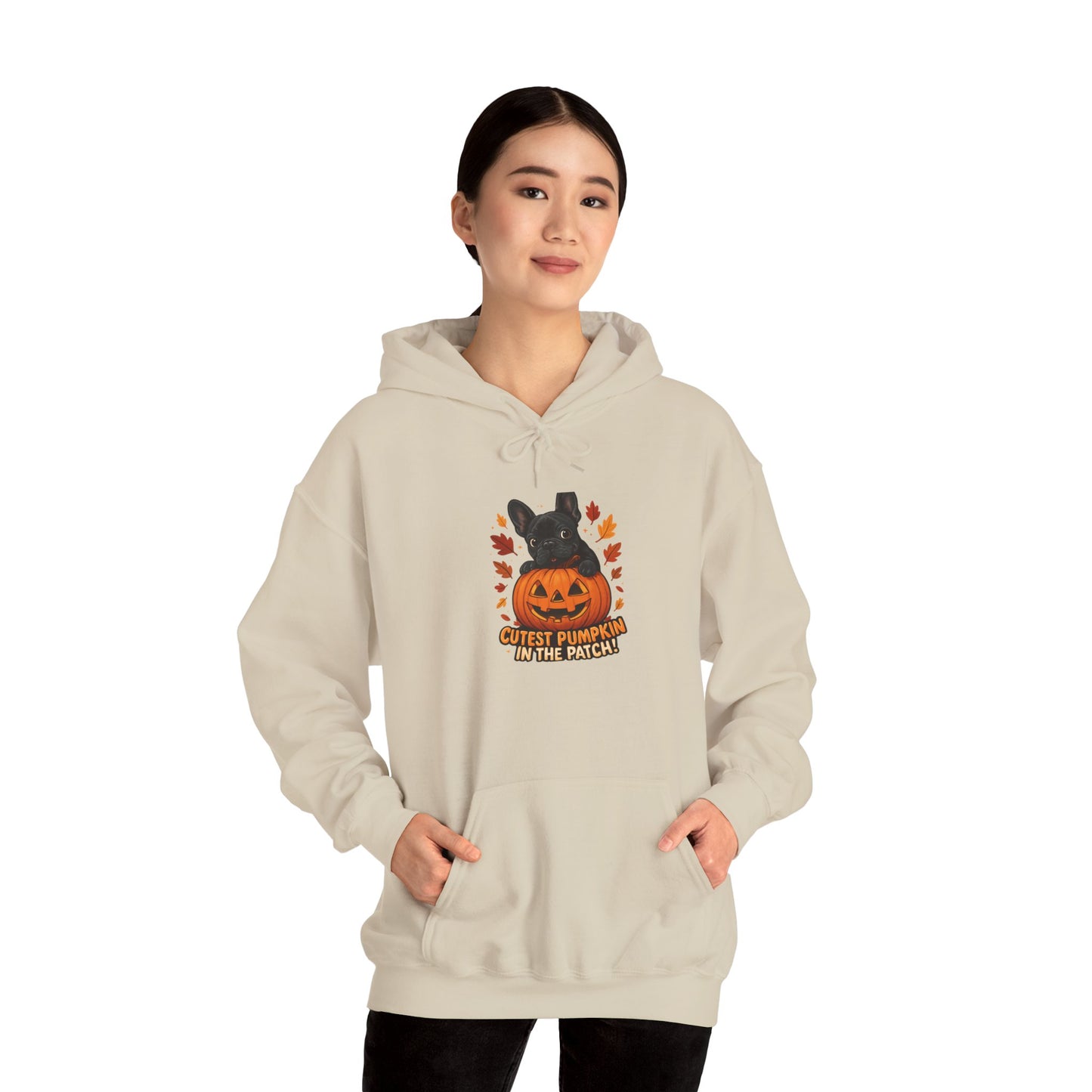 Cutest Pumpkin in the Patch Hoodie | Frenchie Fall Sweatshirt | Halloween Dog Lover Gift | Cozy French Bulldog Pumpkin Patch Hoodie