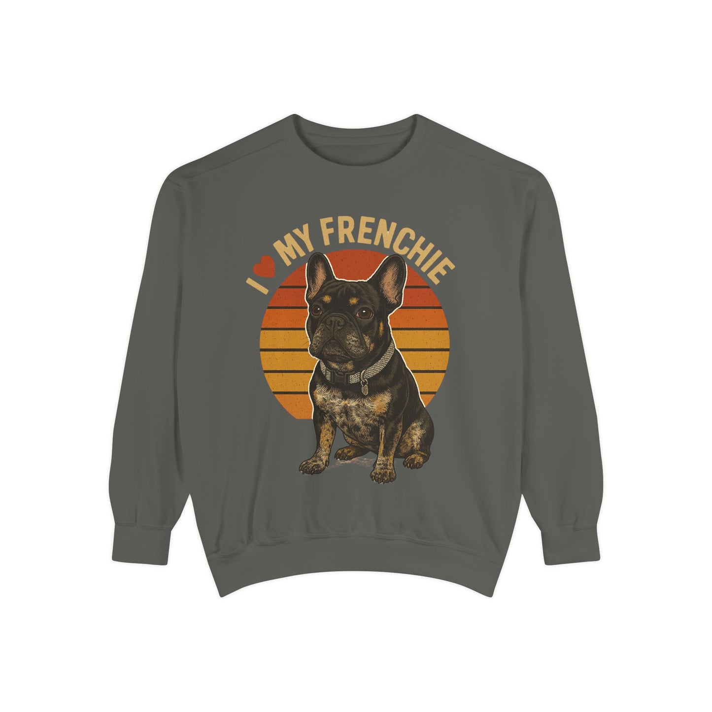 I Love My Frenchie Sweatshirt | Retro French Bulldog Pullover | Vintage Dog Lover Crewneck | Frenchie Mom & Dad Gift