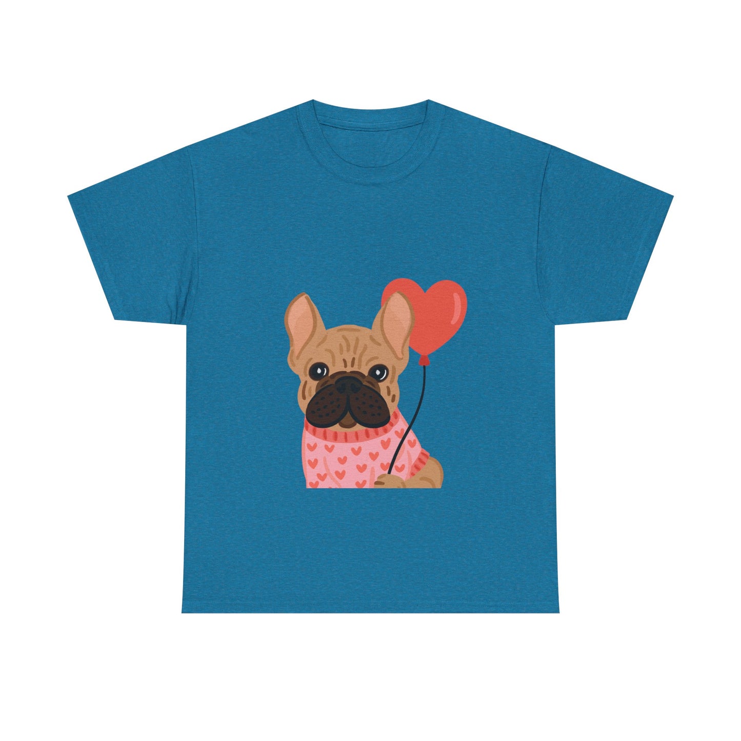 Valentine French Bulldog Shirt, Cute Frenchie Heart Balloon Tee, French Bulldog Valentine Gift, Dog Mom Valentine’s Shirt, Frenchie Love Tee