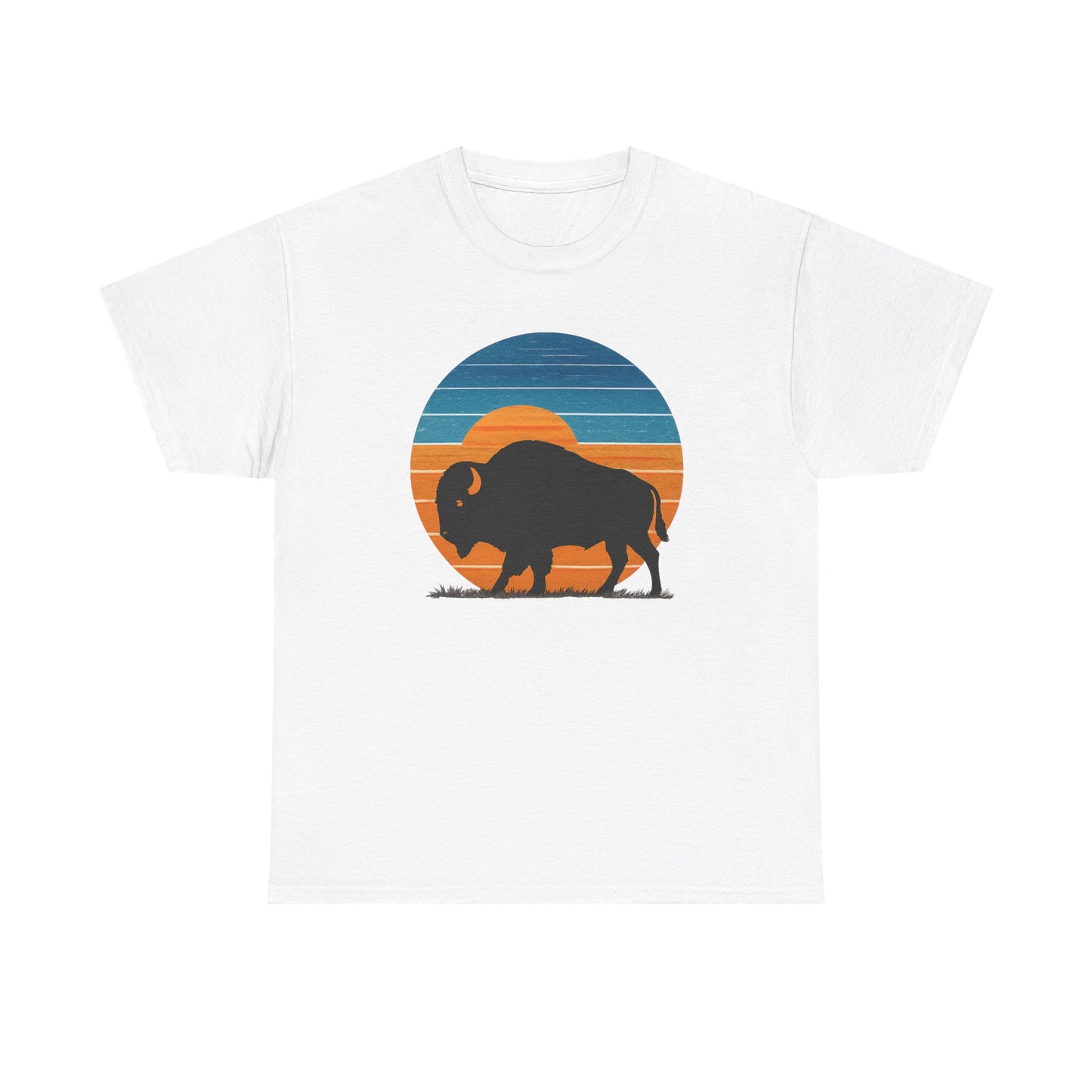 Oklahoma Bison Sunset Shirt | Retro Buffalo Tee | OKC Basketball Colors T-Shirt