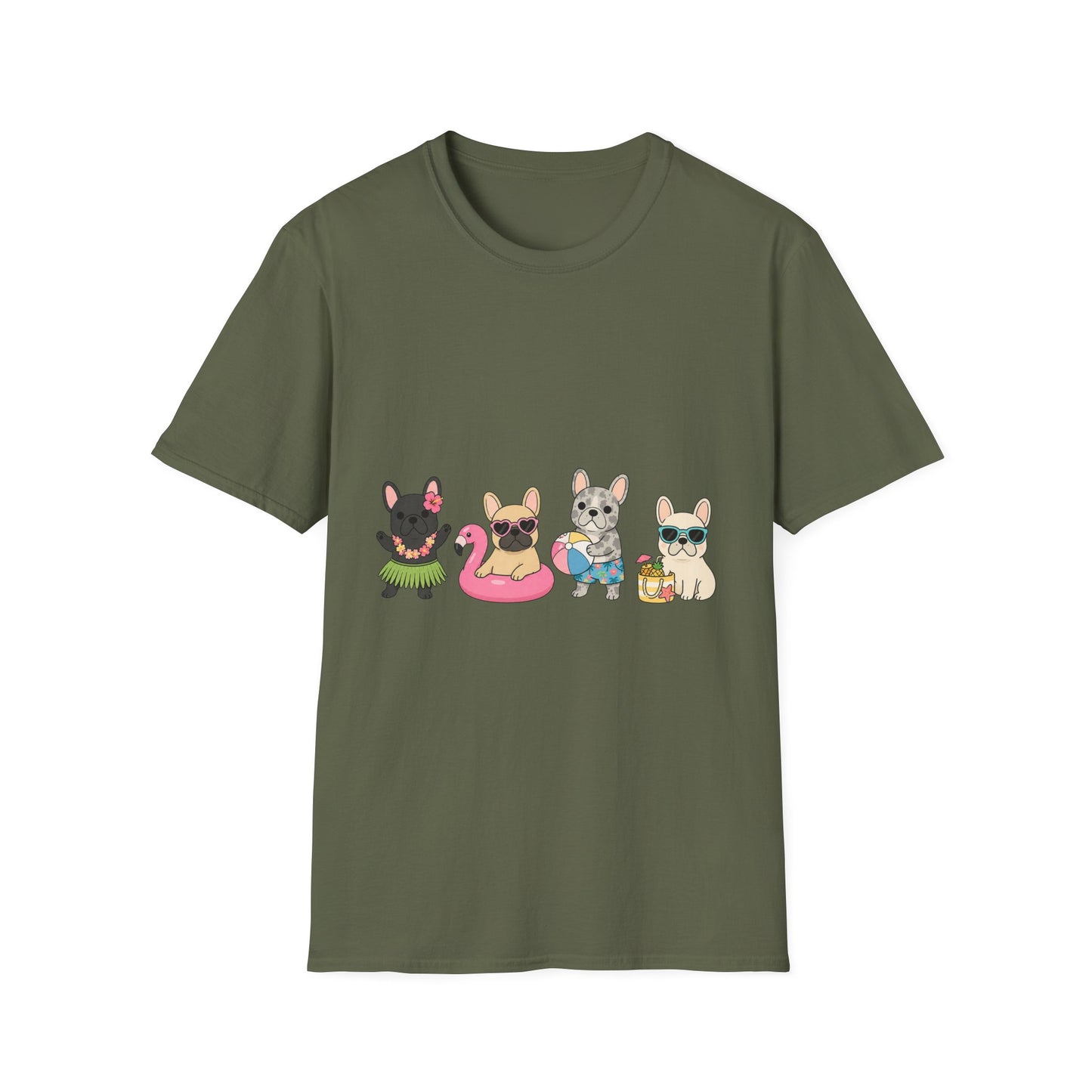 Summer French Bulldog Shirt, Beach Frenchie Tee, Cute Frenchie Summer Shirt, Vacation Dog Mom Shirt, Tropical French Bulldog Graphic Tee