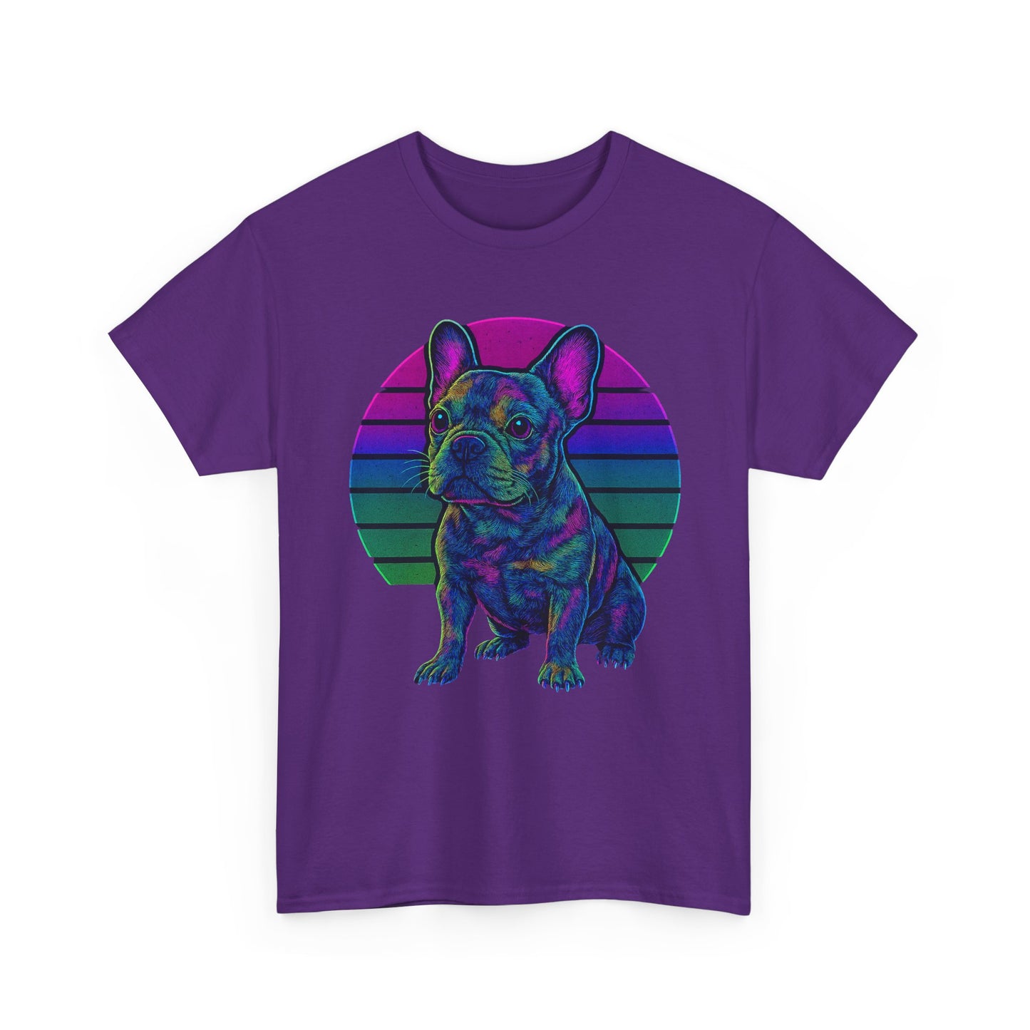 Neon French Bulldog T-Shirt | Retro 80s Frenchie Tee | Colorful Dog Lover Shirt | Electric Frenchie Gift for Men & Women