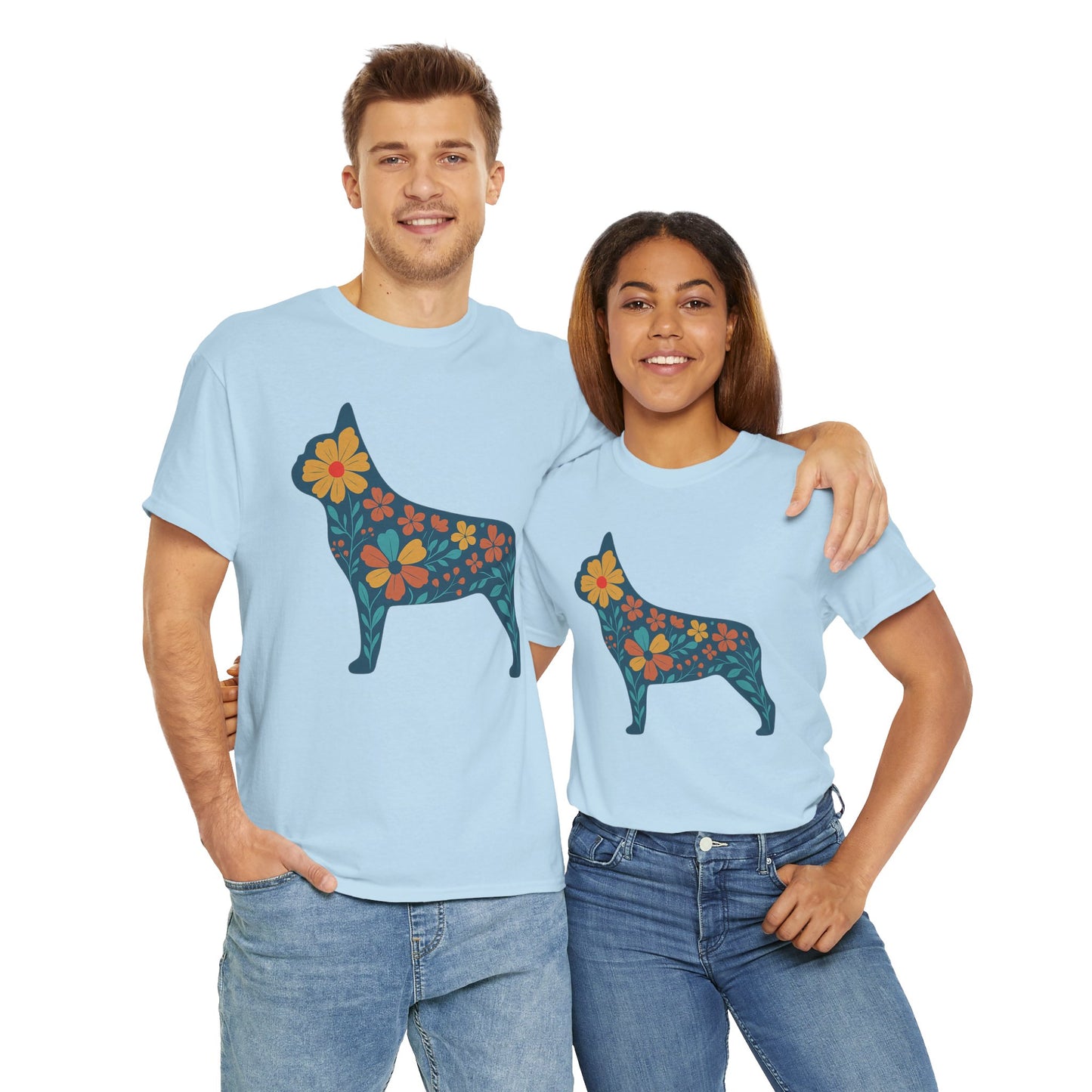 Floral Frenchie T-Shirt | Bright Flower French Bulldog Tee | Cute Dog Lover Shirt | Retro Pet Mom Gift | Boho Botanical Frenchie Graphic Tee