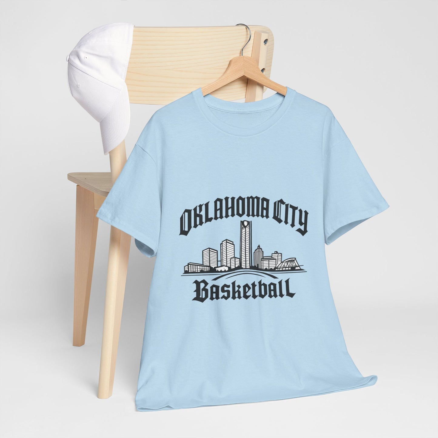 Oklahoma City Basketball Shirt, OKC Skyline Tee, Oklahoma Basketball Fan Shirt, thunder Sports Shirt, Orange Basketball Graphic Tee