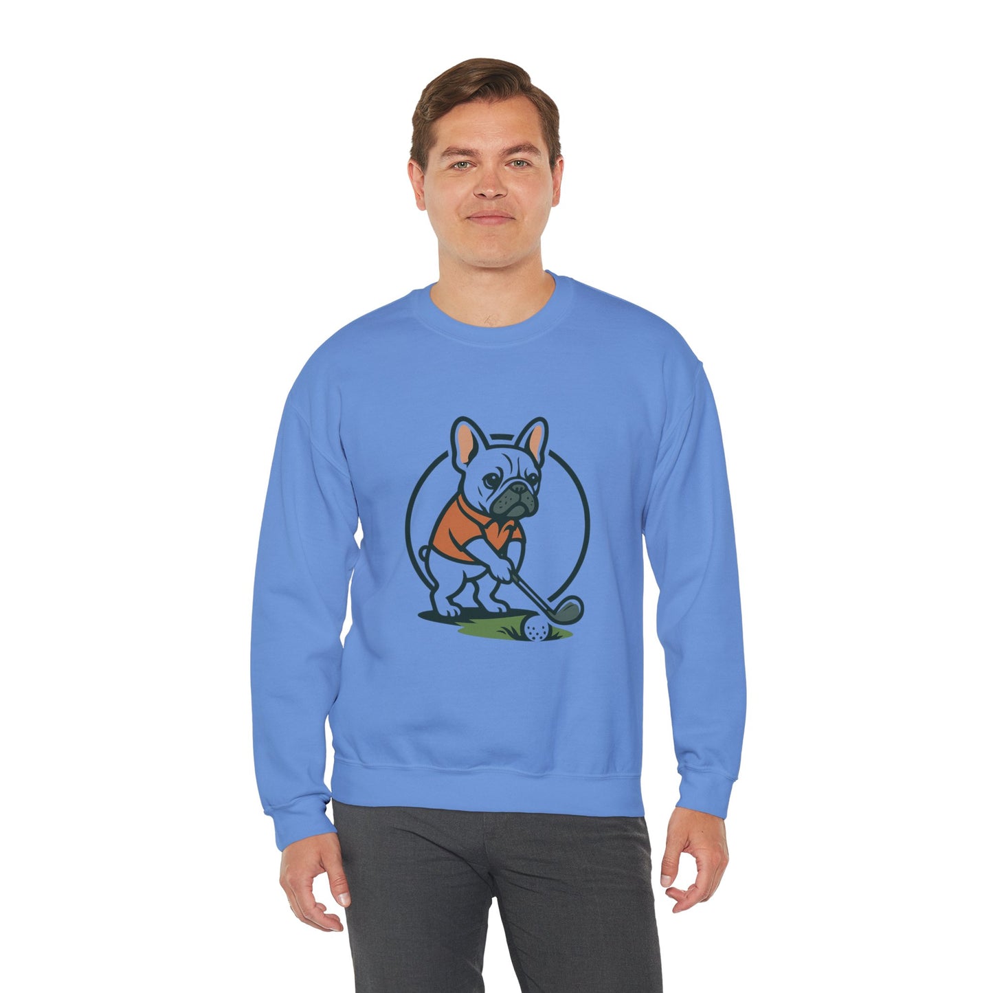 Cute Golfing Dog Sweatshirt | Unisex Heavy Blend Crewneck | Perfect for Dog Lovers, Golf Enthusiasts, and Casual Outings