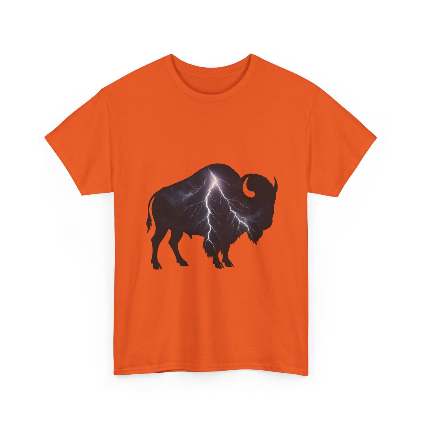 Lightning Bison T-Shirt – Oklahoma City Thunder-Inspired Tee, Electric Bison Graphic Shirt, OKC Basketball Fan Apparel