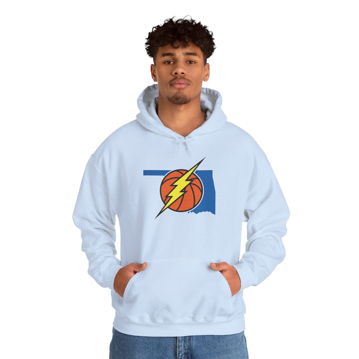 Oklahoma Basketball Lightning Hoodie | Thunder Fan Hoodie | Oklahoma Basketball Sweatshirt | Blue Orange Game Day Hoodie