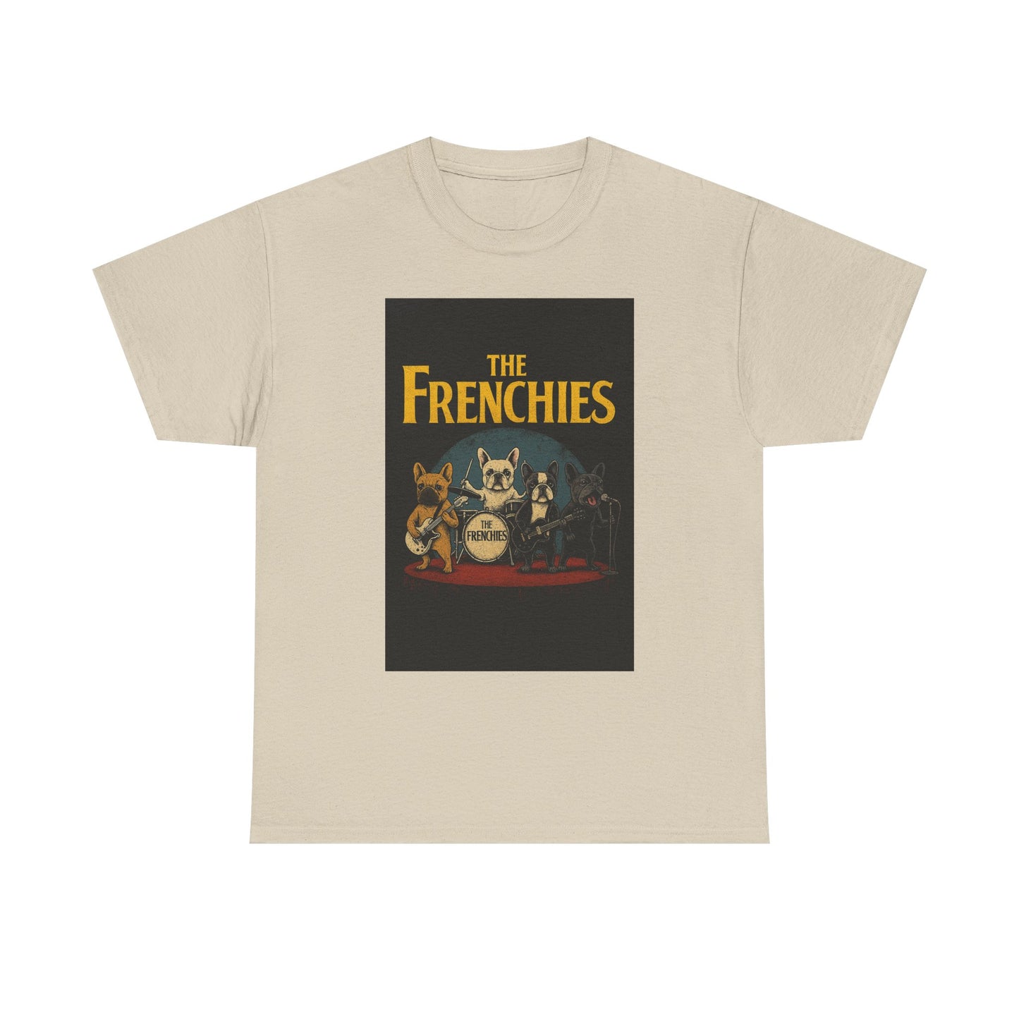 The Frenchies Band T-Shirt | Retro French Bulldog Graphic Tee | Funny Dog Lover Gift | Vintage Concert Style Frenchie Shirt