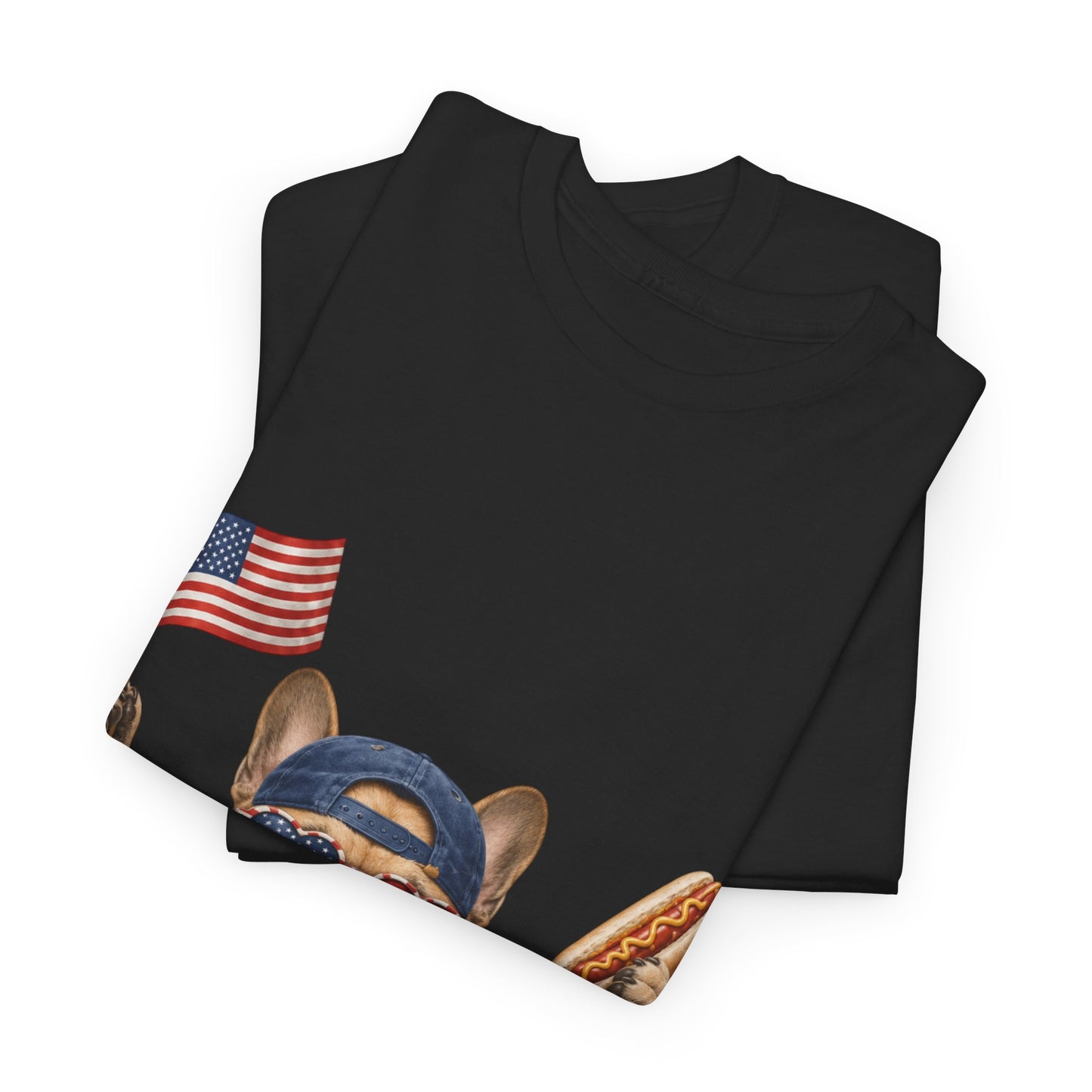 Patriotic French Bulldog Shirt, Funny Frenchie 4th of July Tee, American Flag Dog Shirt, Hot Dog French Bulldog Gift, USA Dog Lover Shirt
