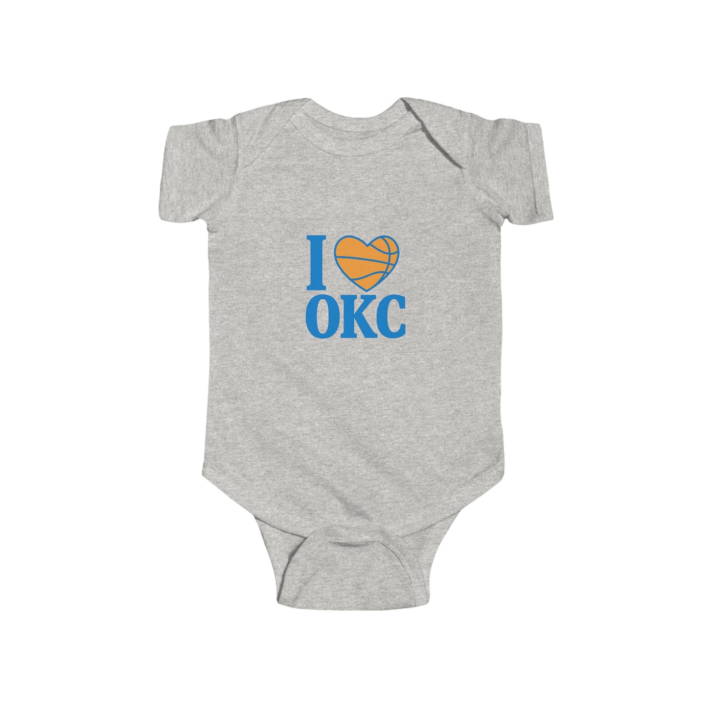 I Love OKC Baby Onesie | Oklahoma City Basketball Baby Bodysuit | Thunder Fan Infant Outfit