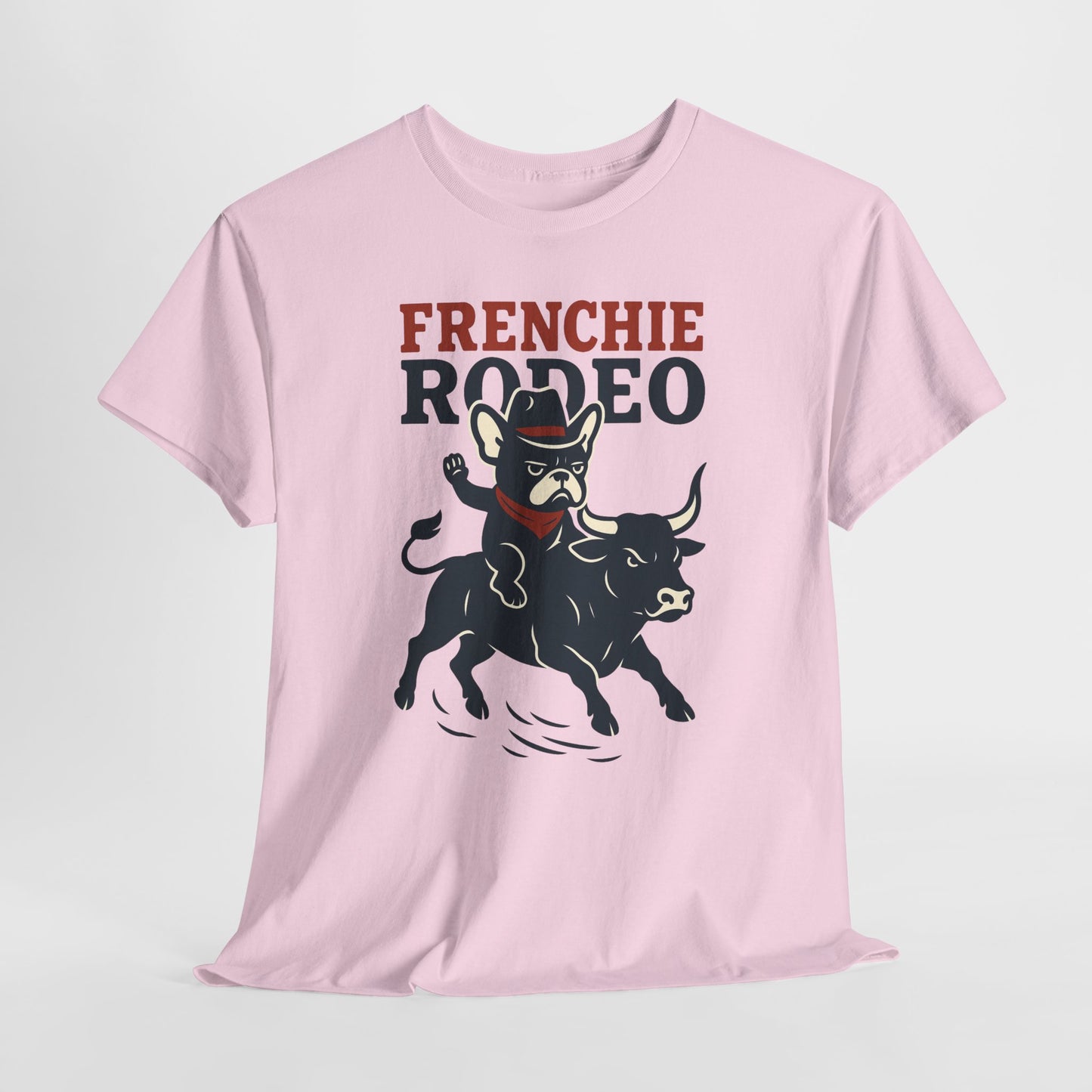 Frenchie Rodeo T-Shirt | Cowboy French Bulldog Graphic Tee | Funny Western Dog Lover Shirt | Frenchie Bull Rider Gift | Rodeo Style Tee