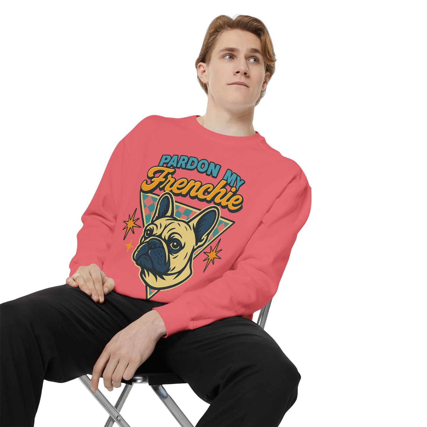 Pardon My Frenchie Sweatshirt | Retro French Bulldog Pullover | Funny Dog Lover Crewneck | Vintage Graphic Frenchie Gift