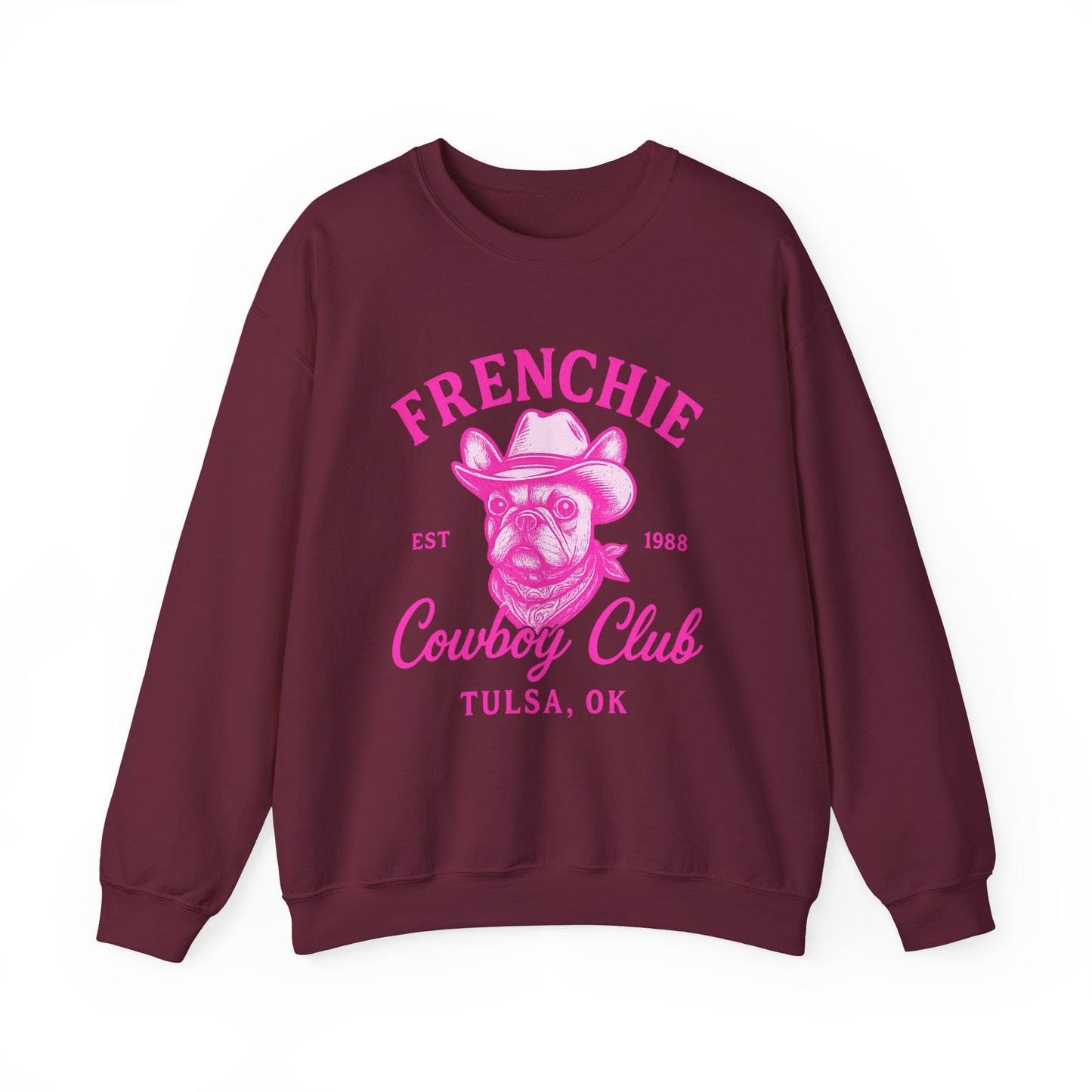 French Bulldog Cowboy Club Pullover | Vintage Western Frenchie Sweatshirt | Cute Dog Lover Gift | Unisex Frenchie Cowboy Sweater