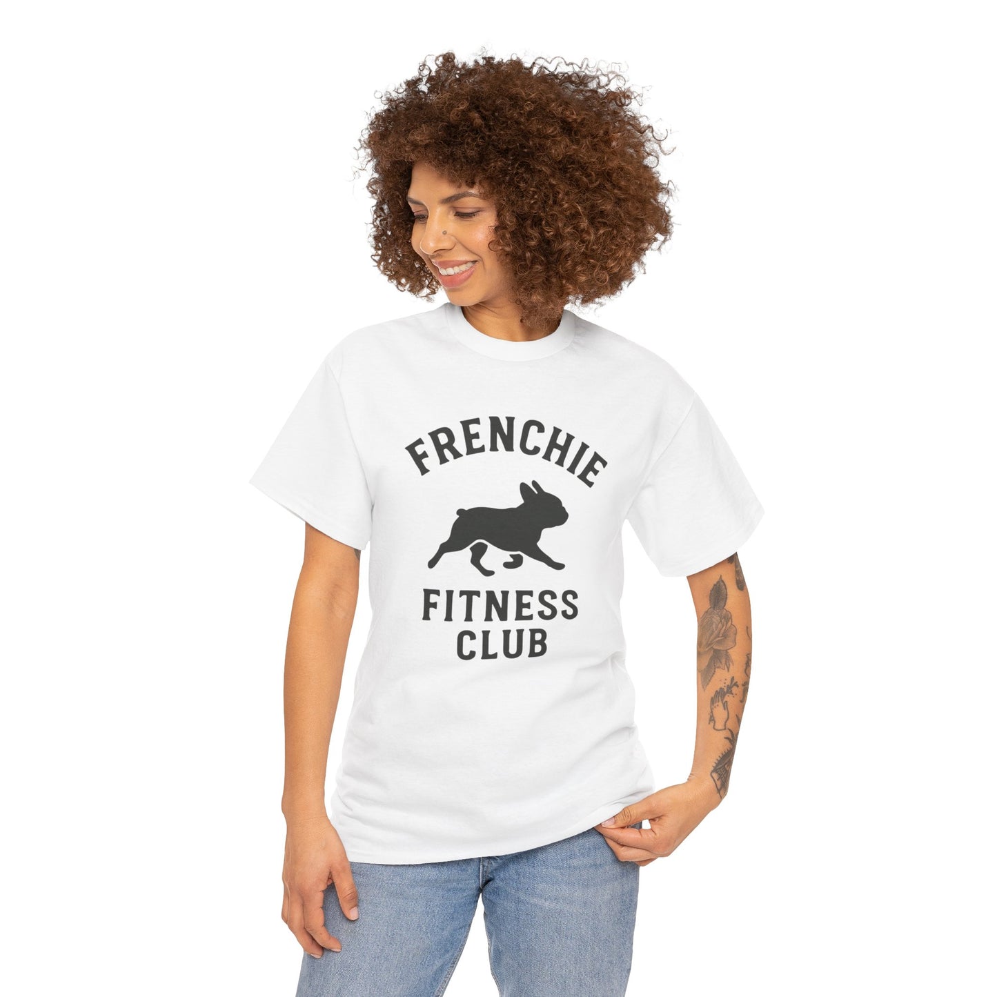 Frenchie Fitness Club T-Shirt | Funny French Bulldog Gym Tee | Dog Lover Workout Shirt | Frenchie Mom Gift | Cute Fitness Dog Graphic Tee