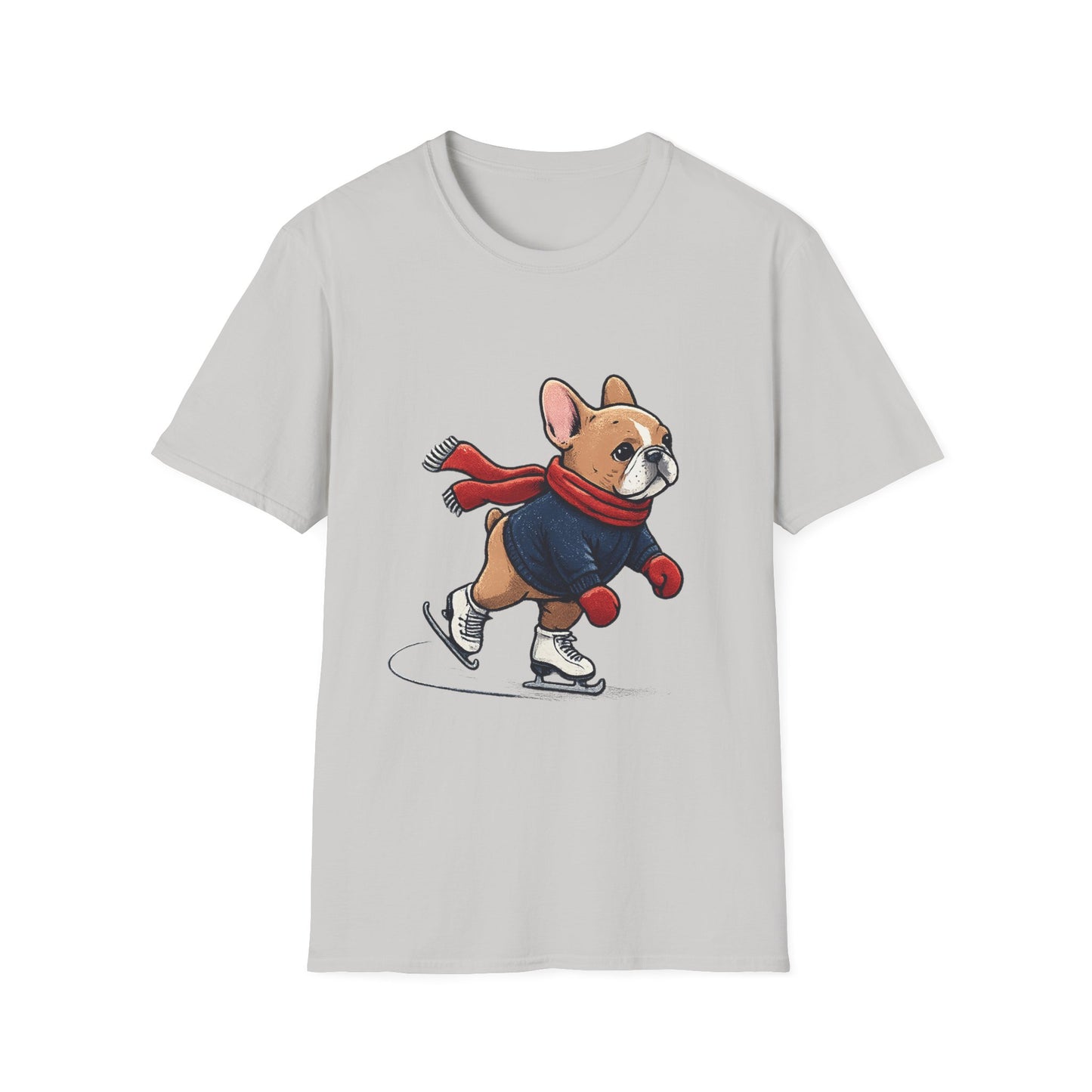 French Bulldog Ice Skating Shirt – Cute Winter Frenchie Tee, Holiday Dog Lover Gift, Skating Frenchie T-Shirt, Cozy Winter Puppy Graphic Tee