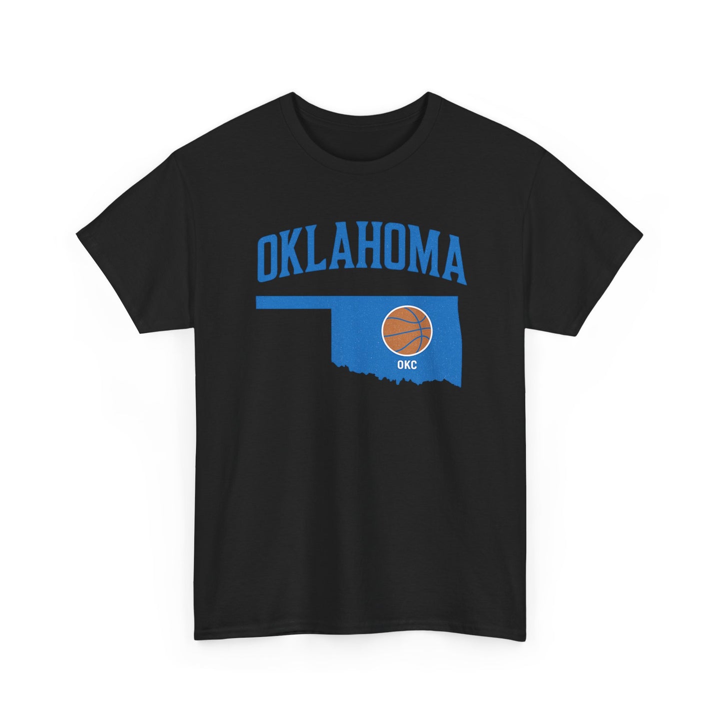 Oklahoma City Basketball Shirt | OKC Basketball Style Tee | Blue & Orange Oklahoma State T-Shir
