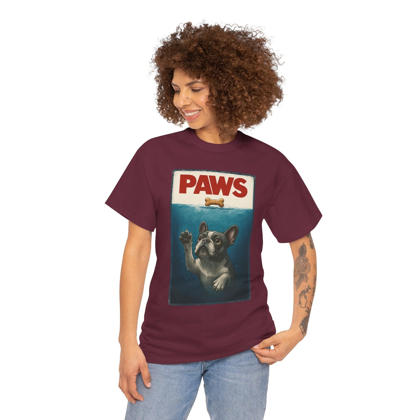 PAWS Frenchie Shirt | Funny French Bulldog Parody Tee | Dog Lover Novelty T-Shirt | Cute Frenchie Graphic | Unique Gift for Frenchie Owners