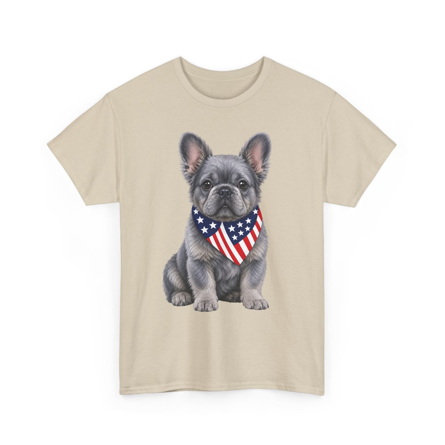 Patriotic Fluffy French Bulldog Shirt, Fluffy Frenchie American Flag Tee, Fourth of July Dog Lover Shirt, USA Fluffy Frenchie Gift