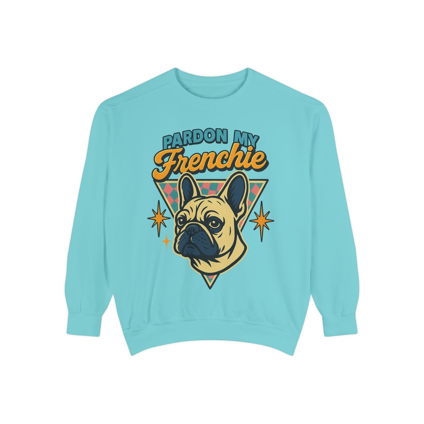 Pardon My Frenchie Sweatshirt | Retro French Bulldog Pullover | Funny Dog Lover Crewneck | Vintage Graphic Frenchie Gift