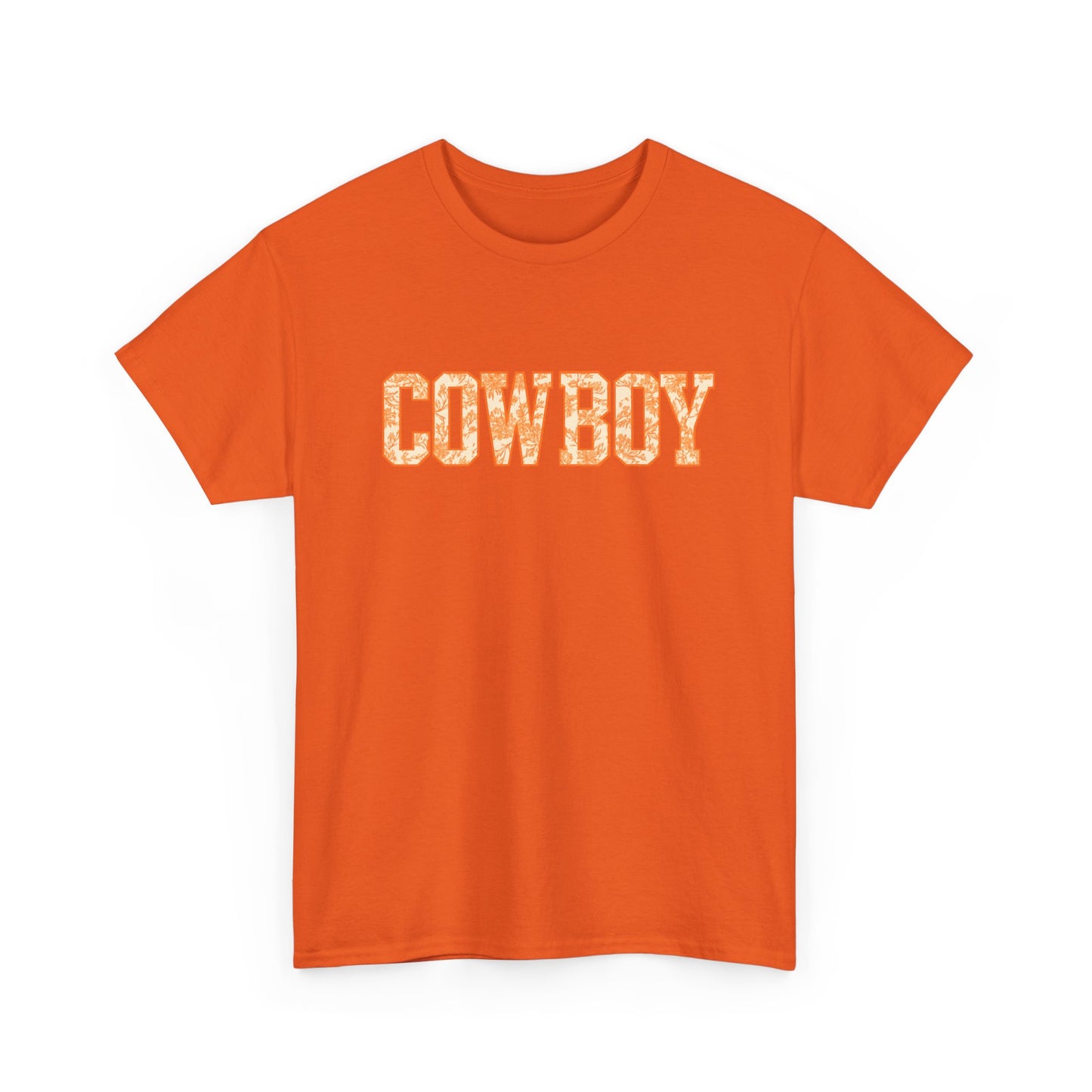 Cowboy Shirt | Western Graphic Tee | Orange Cowboy Typography Shirt | Oklahoma Football Tee | Country Style Cowboy Fan Gift