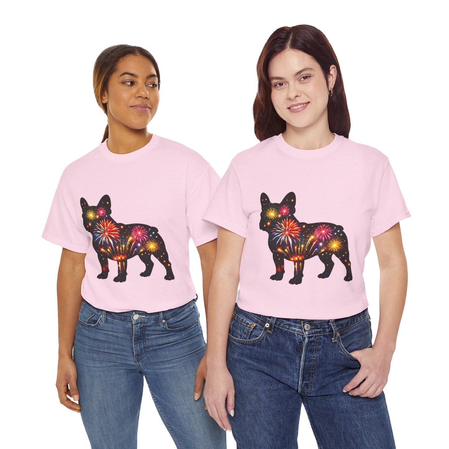 Patriotic French Bulldog Shirt, Fireworks Frenchie Tee, Fourth of July Dog Lover Shirt, Independence Day French Bulldog Gift, USA Dog Tee