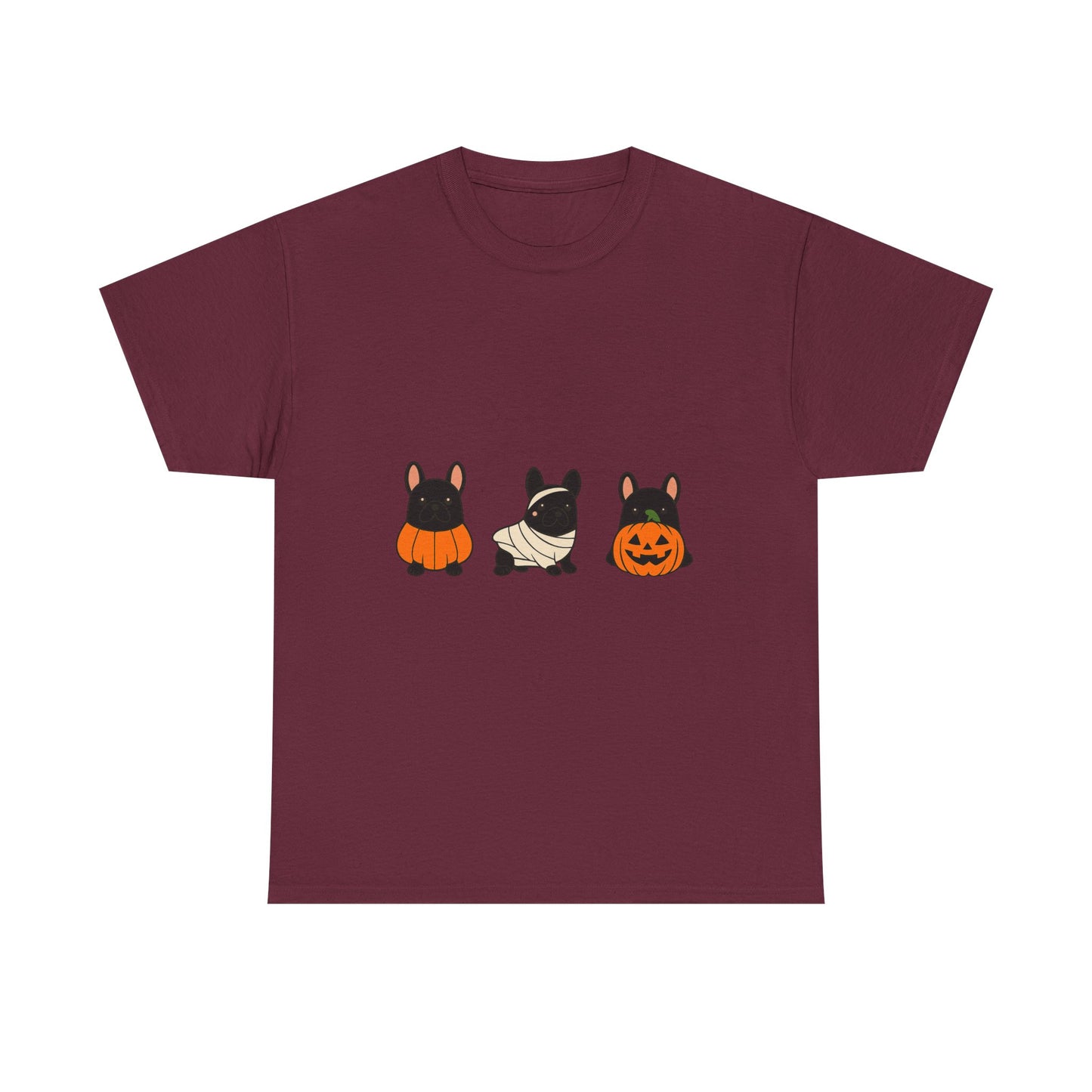 Pumpkin Frenchie T-Shirt | Fall French Bulldog Shirt | Cute Halloween Dog Lover Tee | Autumn Frenchie Graphic Tee for Her or Him