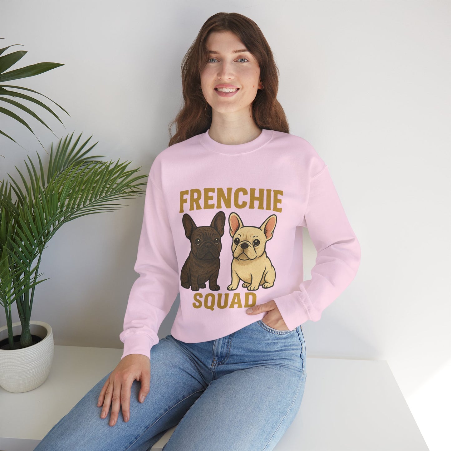 Frenchie Squad Sweatshirt | Cute French Bulldog Pullover | Dog Lover Crewneck | Matching Frenchie Mom & Dad Sweater