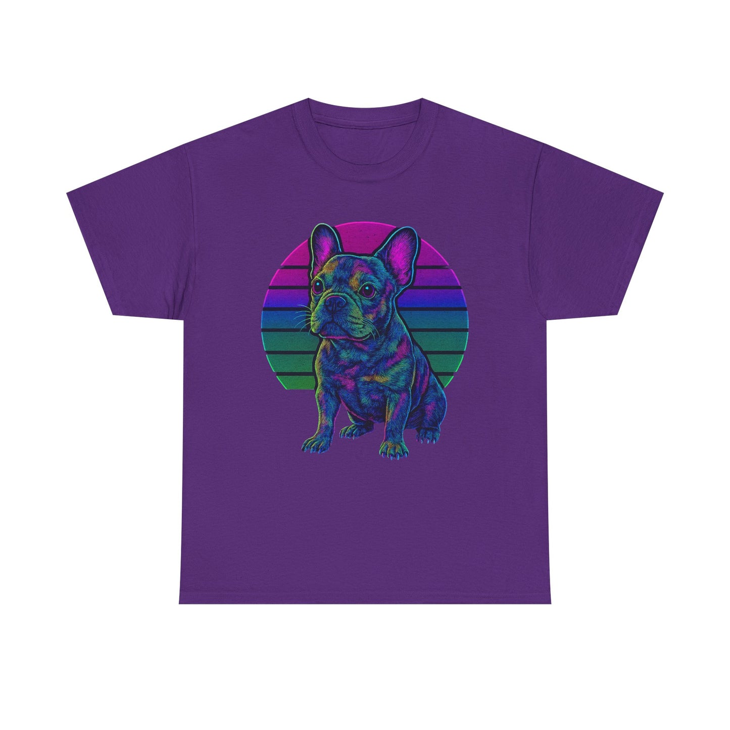 Neon French Bulldog T-Shirt | Retro 80s Frenchie Tee | Colorful Dog Lover Shirt | Electric Frenchie Gift for Men & Women