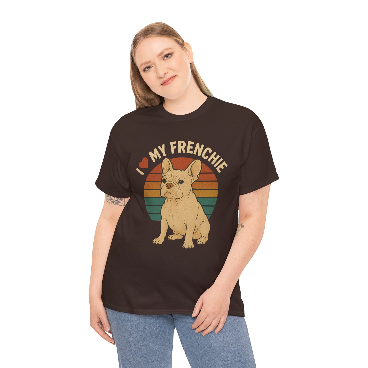 I Love My Frenchie T-Shirt | Retro Cream French Bulldog Tee | Cute Dog Mom Gift | Vintage Frenchie Lover Shirt | Soft Unisex Graphic Top