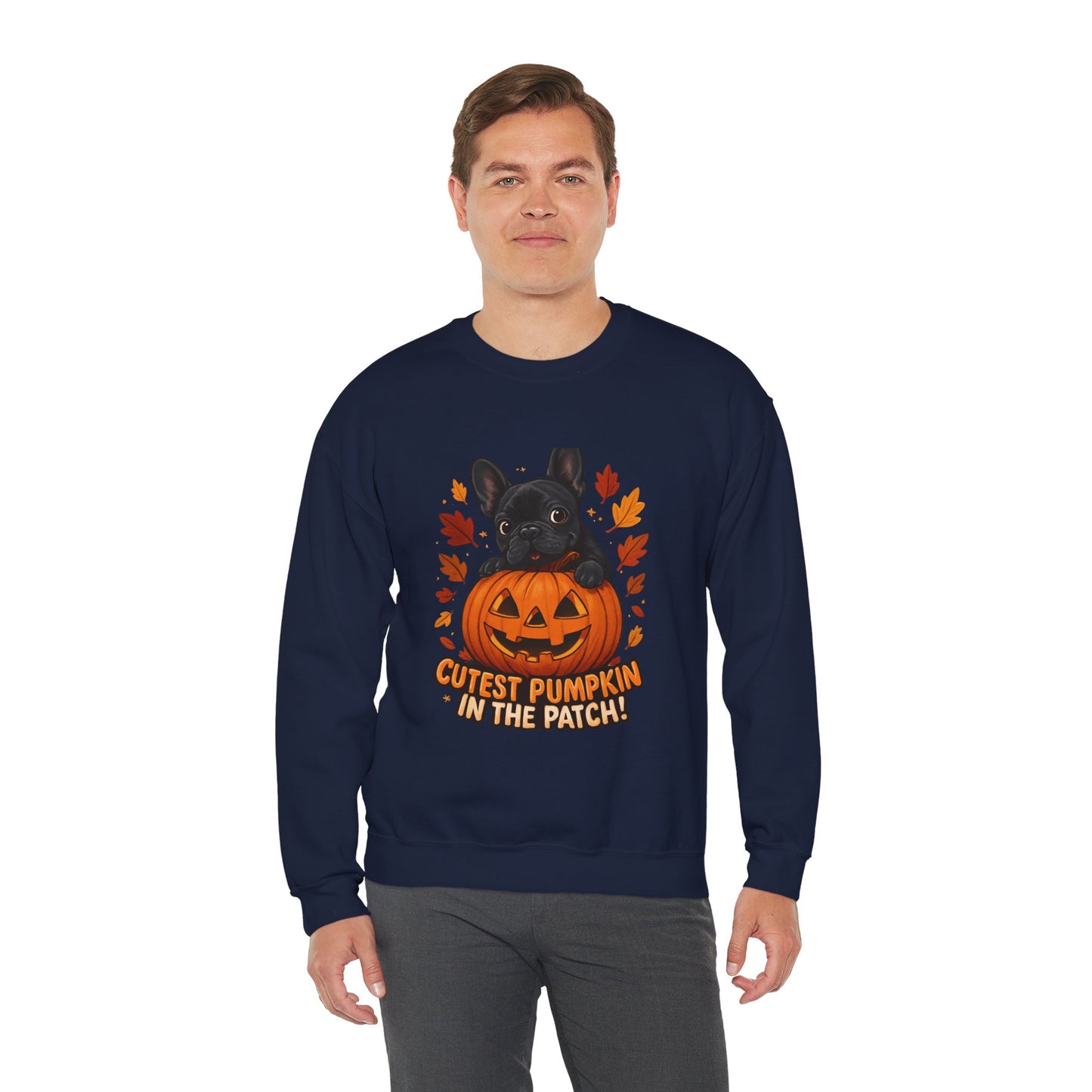 Cutest Pumpkin in the Patch Sweatshirt | Frenchie Fall Crewneck | Halloween Dog Lover Gift | Cozy French Bulldog Pumpkin Patch Pullover