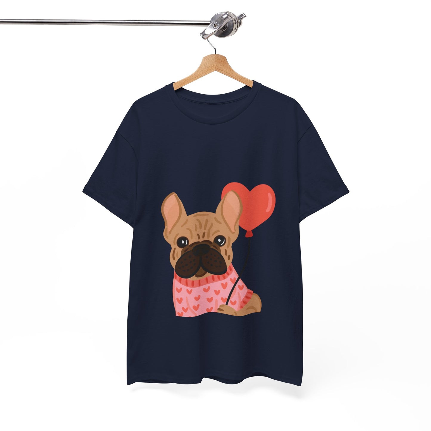 Valentine French Bulldog Shirt, Cute Frenchie Heart Balloon Tee, French Bulldog Valentine Gift, Dog Mom Valentine’s Shirt, Frenchie Love Tee