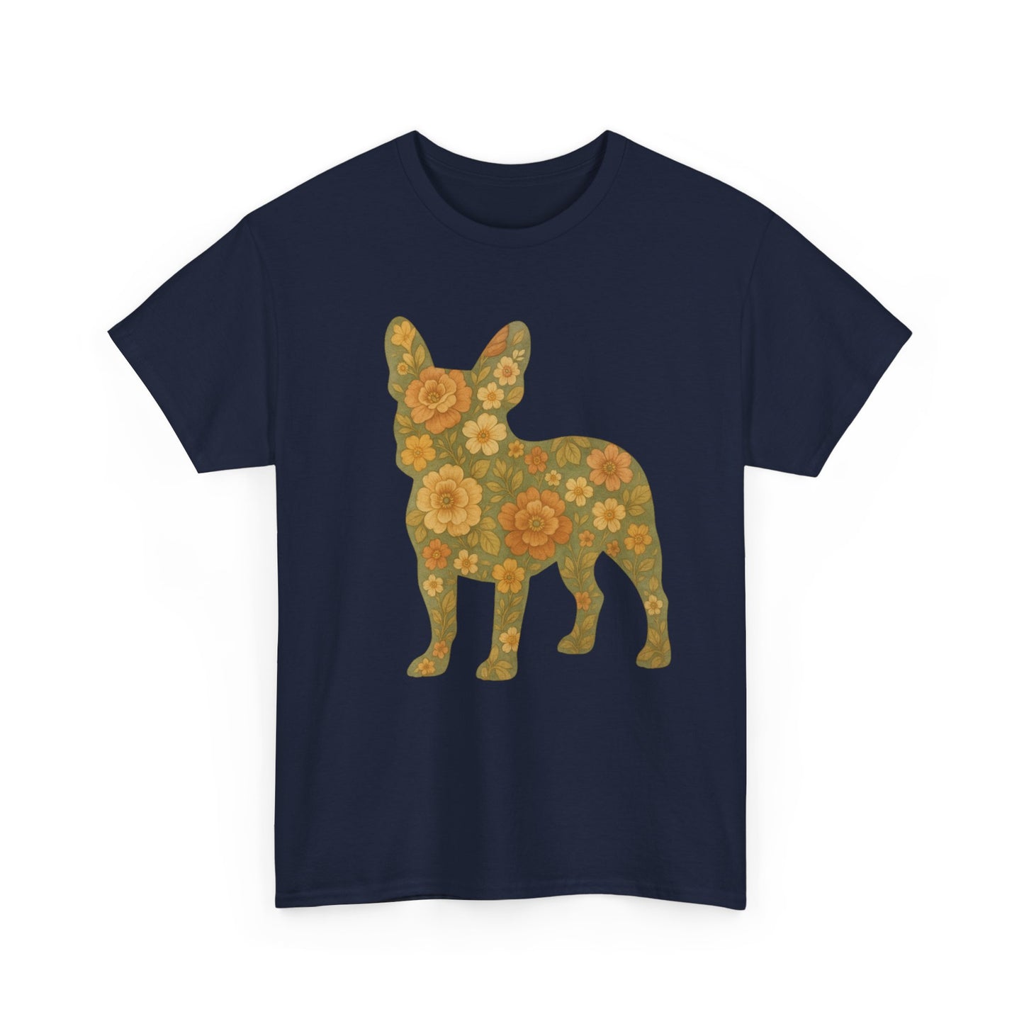 Floral Frenchie T-Shirt | Retro Flower French Bulldog Tee | Boho Dog Mom Shirt | Cute Pet Lover Gift | Vintage Botanical Dog Graphic Tee